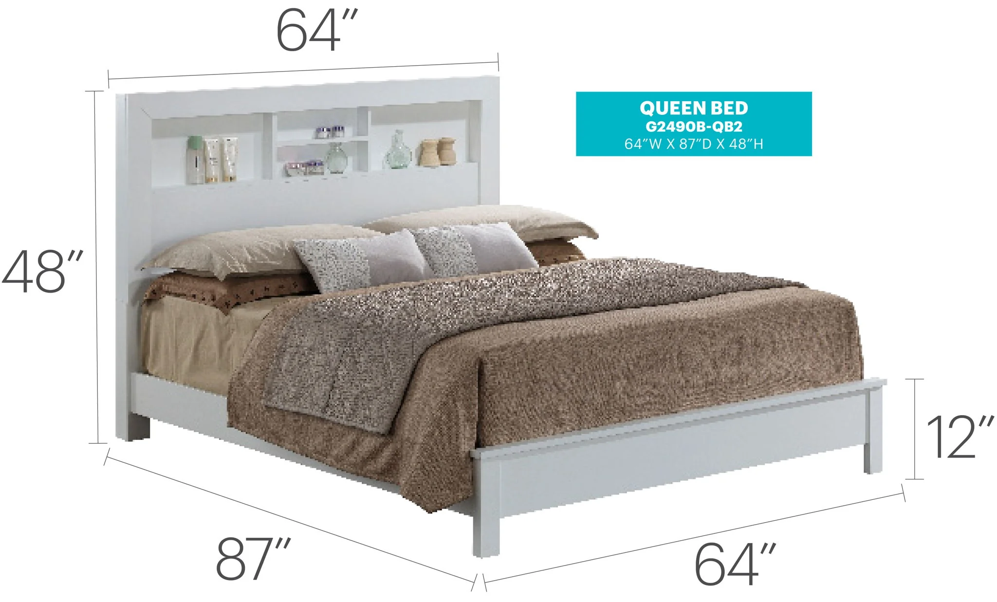 Bed With Transitional Design Stylish - Image 37
