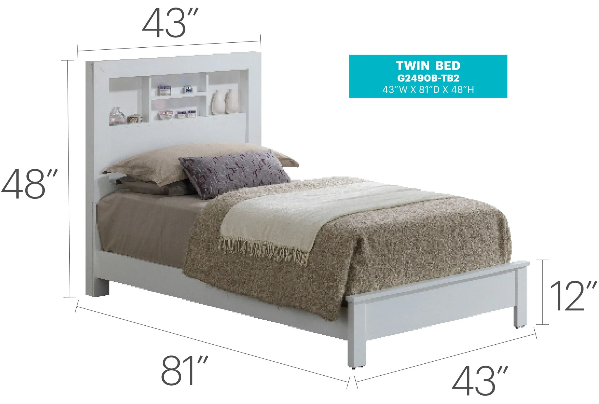 Bed With Transitional Design Stylish - Image 39