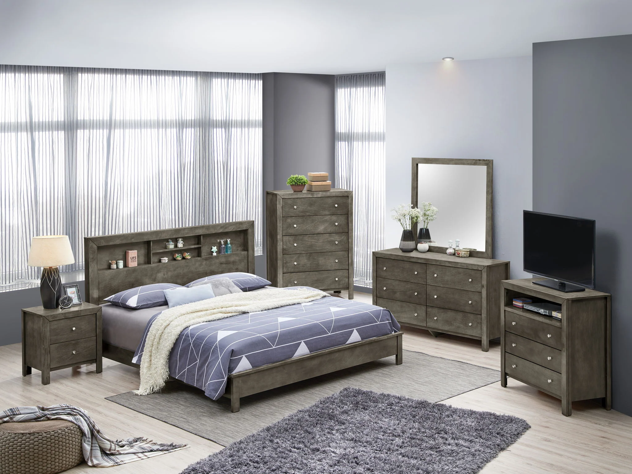 Bed With Transitional Design Stylish - Image 42