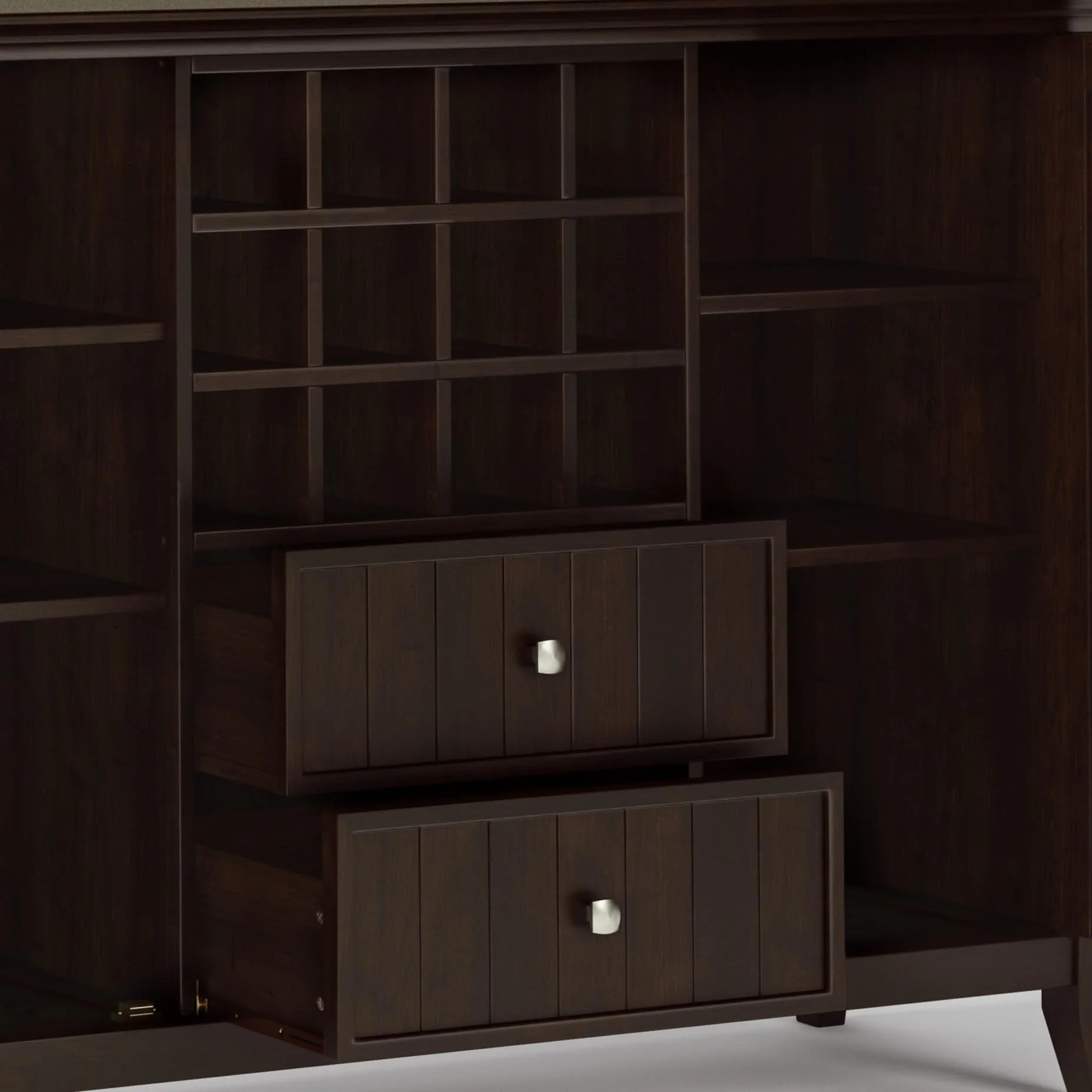 Bedford - Sideboard Buffet And Wine Rack - Dark Chestnut Brown - Image 2