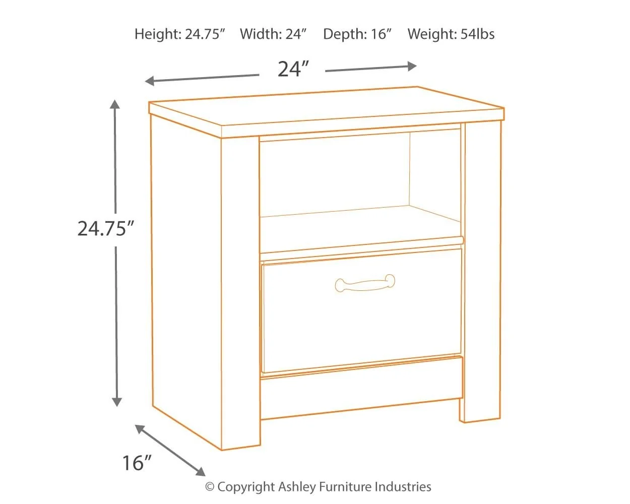 Bellaby - One Drawer Night Stand - Whitewash - Image 4