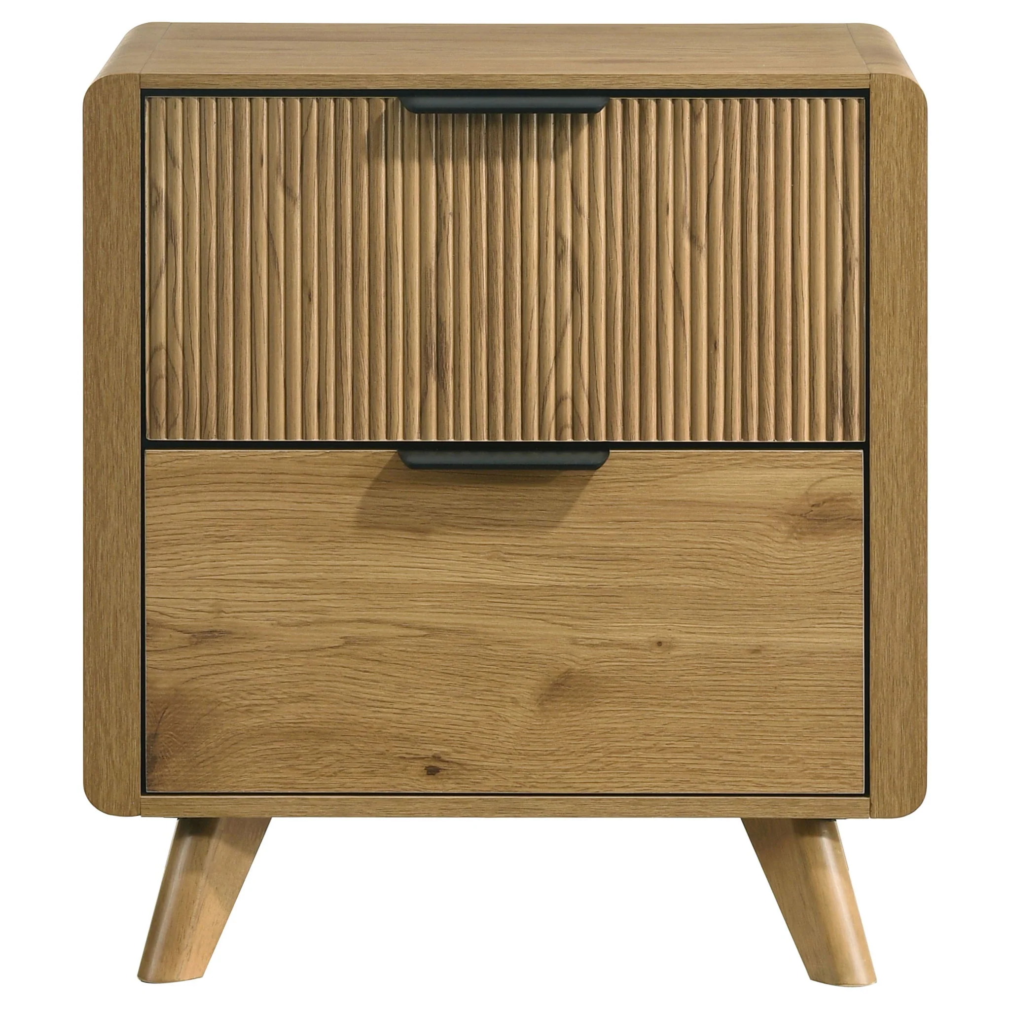 Bennett 2-drawer Bedroom Nightstand Bedside Table Light Oak - Image 4