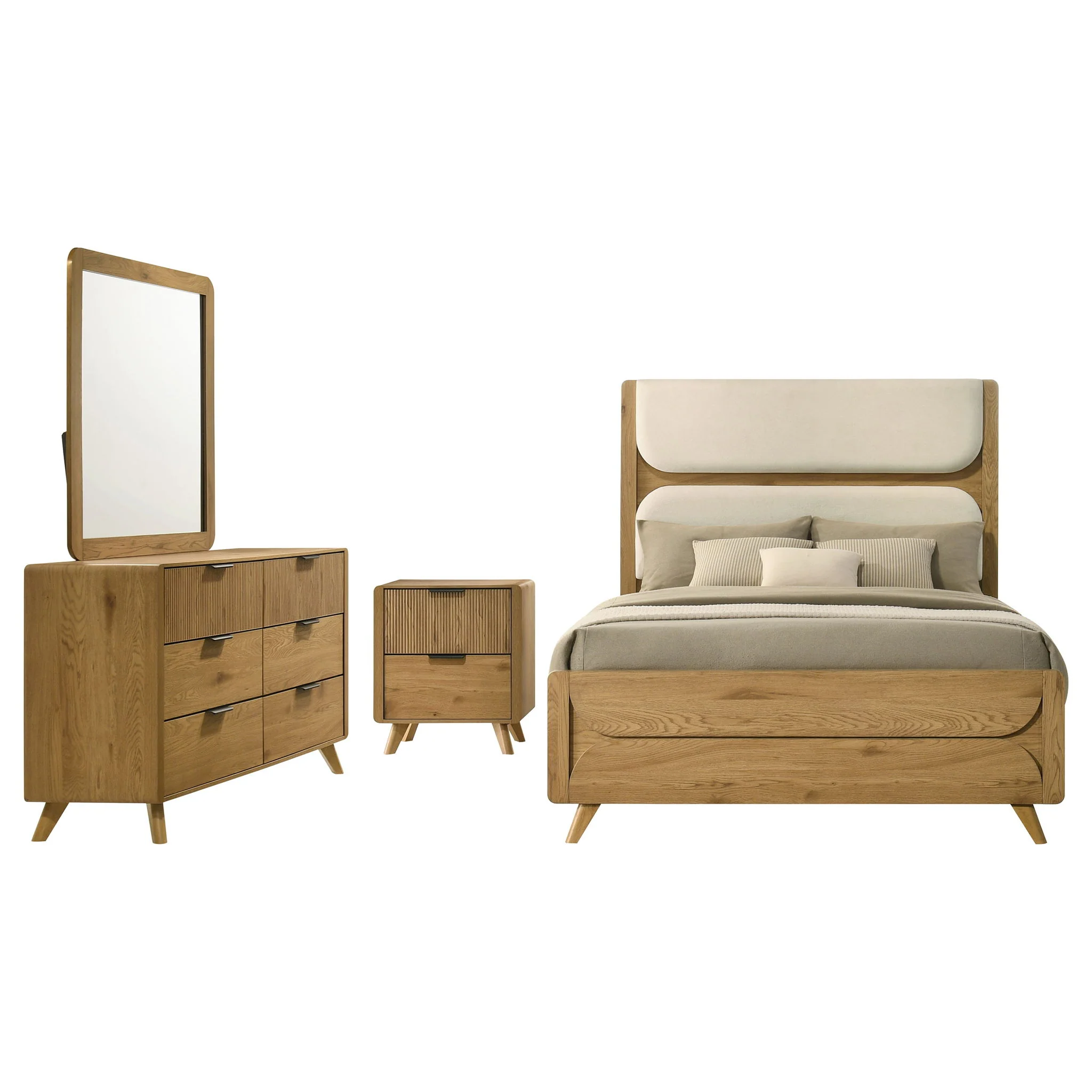 Bennett 4-piece Eastern King Bedroom Set Light Oak - Image 4