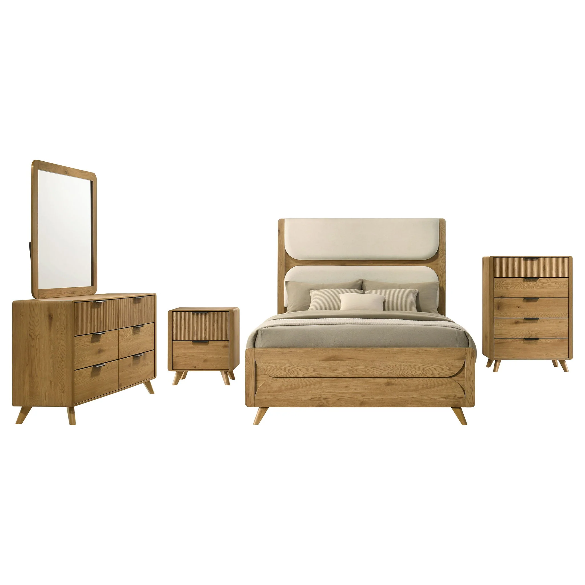 Bennett 5-piece California King Bedroom Set Light Oak - Image 4
