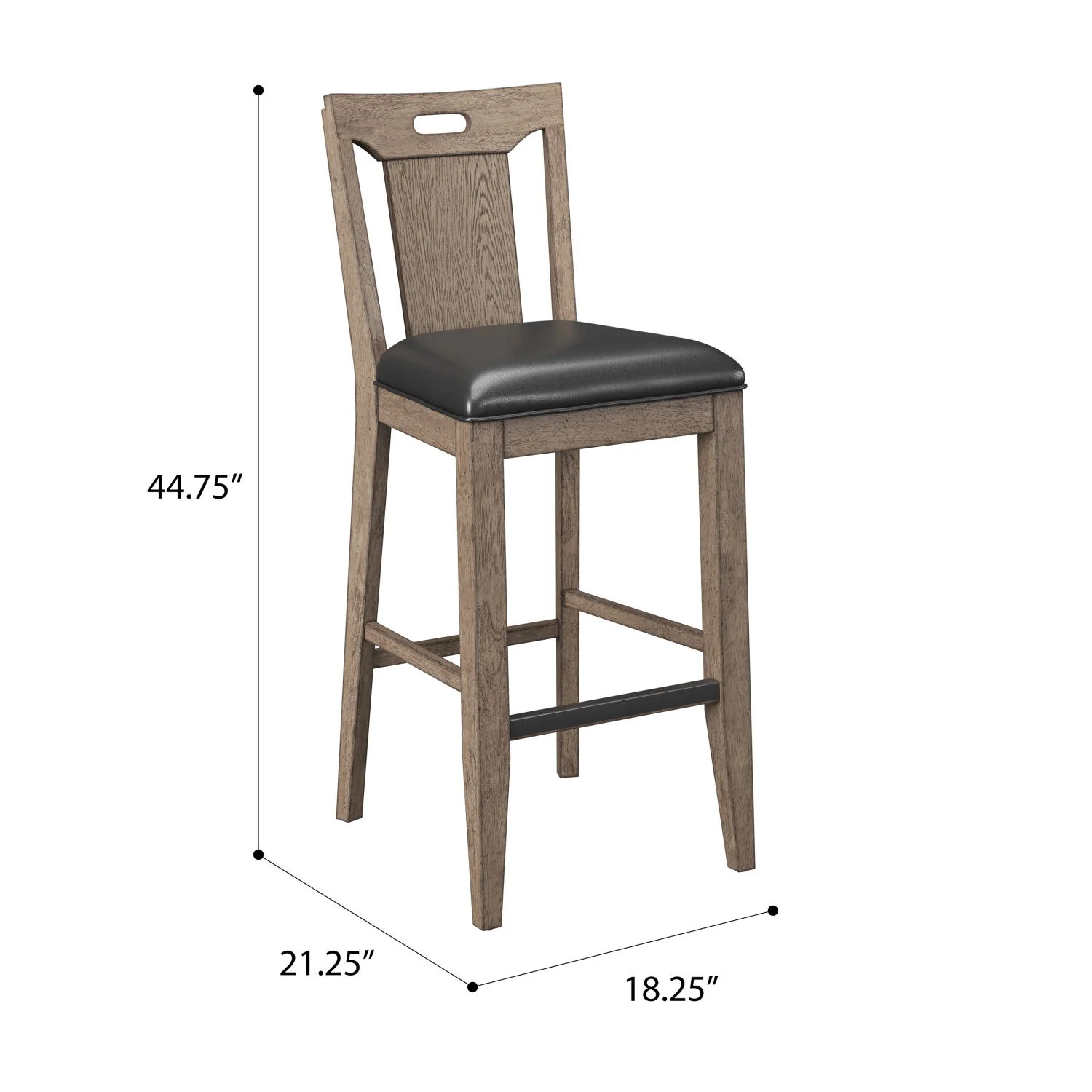 Slat Back Bar Stools (Set of 2) - Brown - Image 2