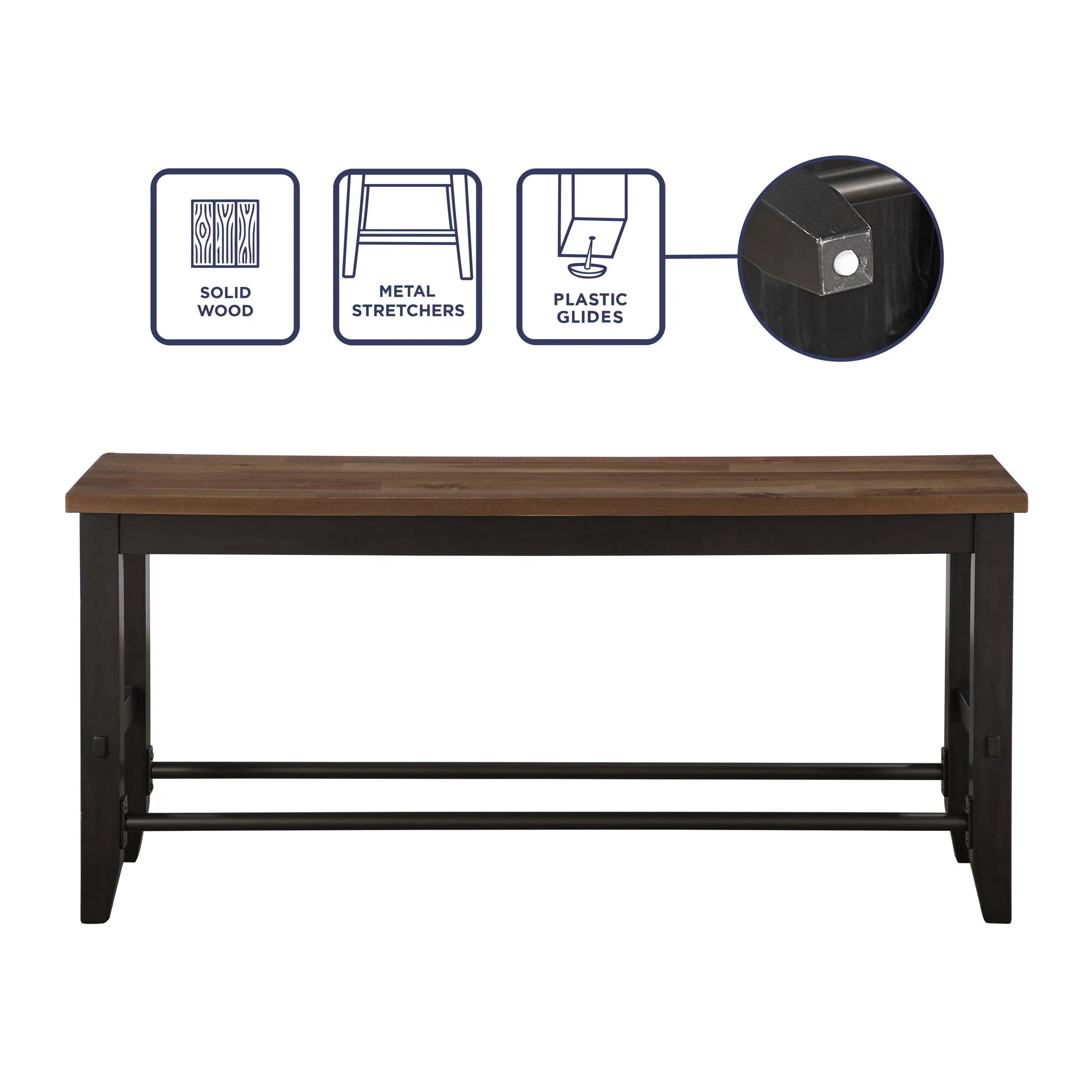 Bermuda - Counter Bench - Black - Image 4