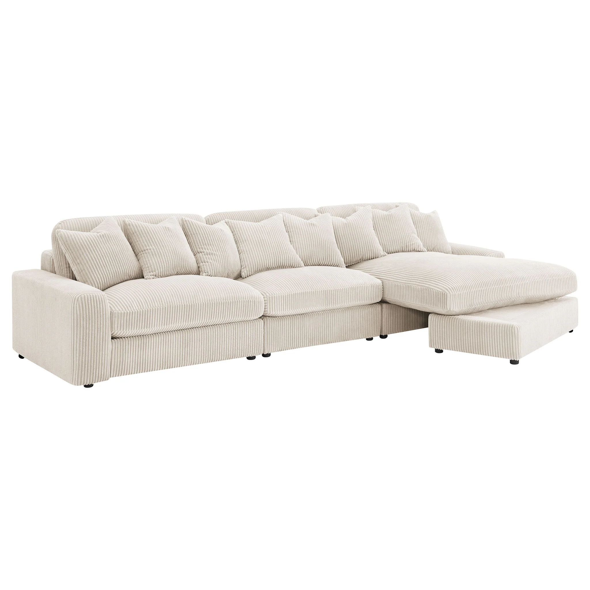 Blaine Upholstered Reversible Chaise Sectional Sofa Sand - Image 4