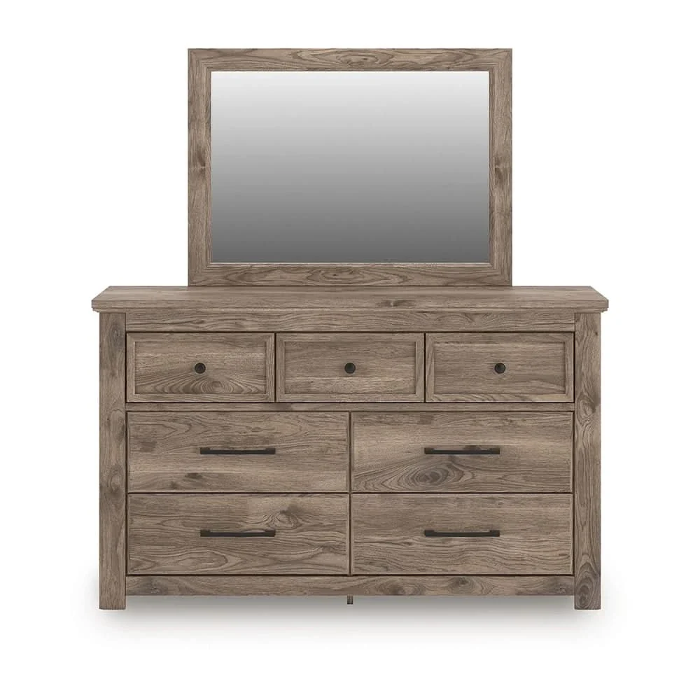 Blake Brown 5PC Bedroom Set with Poster Bed and Hickory Grain Finish - Image 8