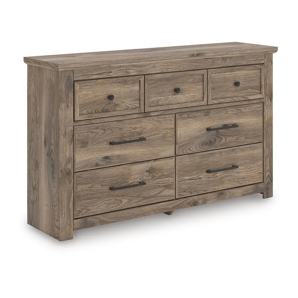 Blake Brown 5PC Bedroom Set with Poster Bed and Hickory Grain Finish - Image 13