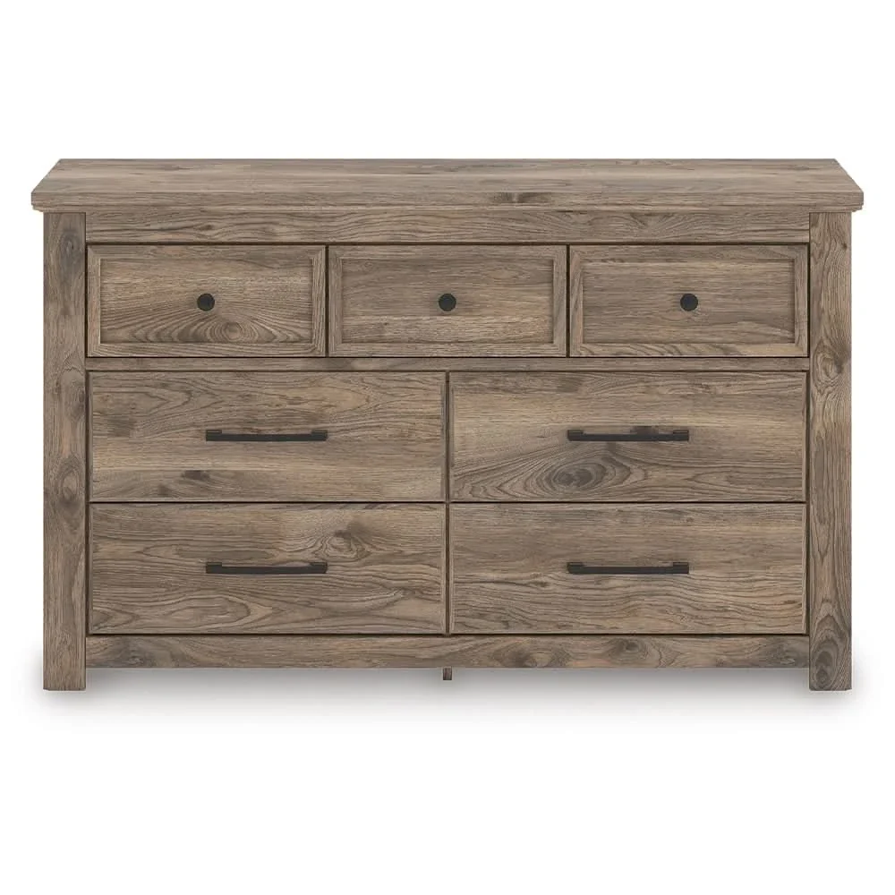 Blake Brown 5PC Bedroom Set with Poster Bed and Hickory Grain Finish - Image 12