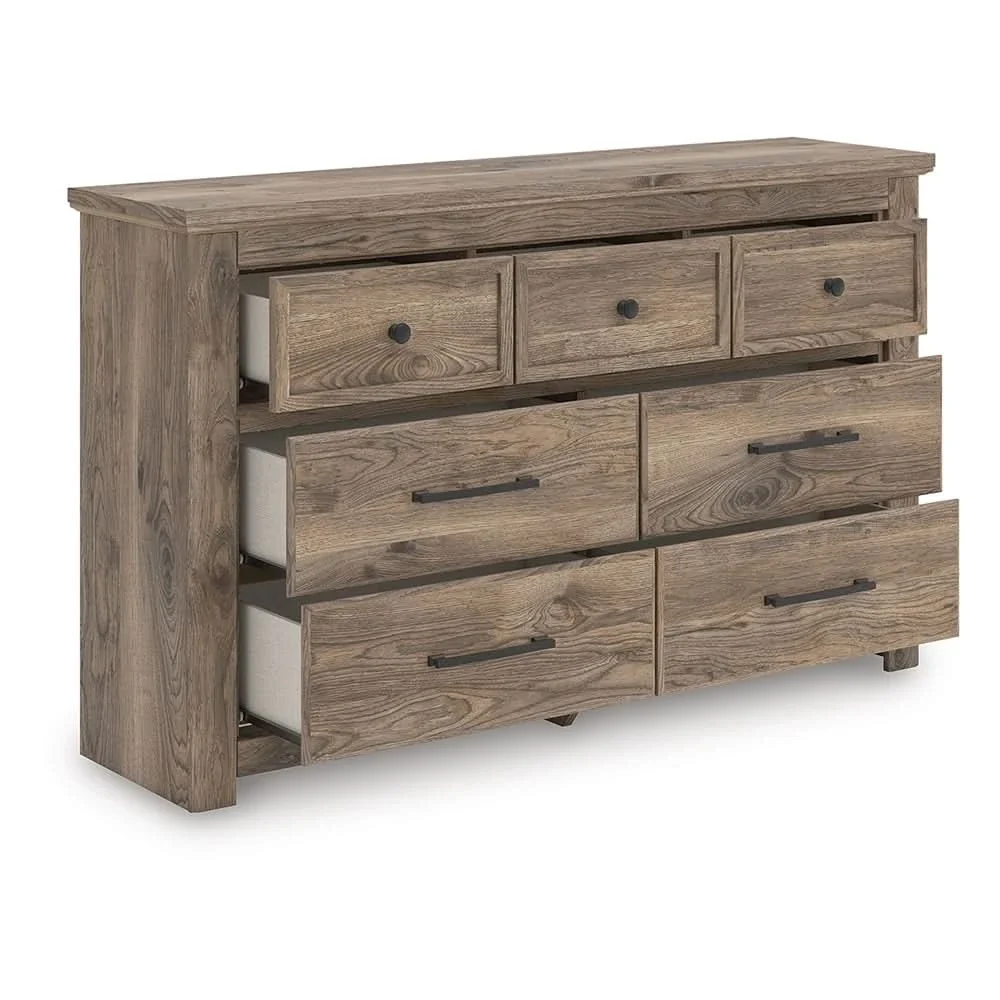 Blake Brown 5PC Bedroom Set with Poster Bed and Hickory Grain Finish - Image 15