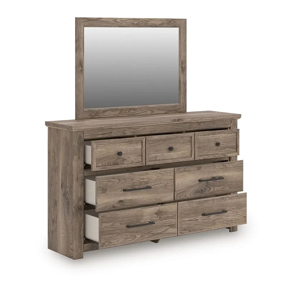 Blake Brown 5PC Bedroom Set with Poster Bed and Hickory Grain Finish - Image 10