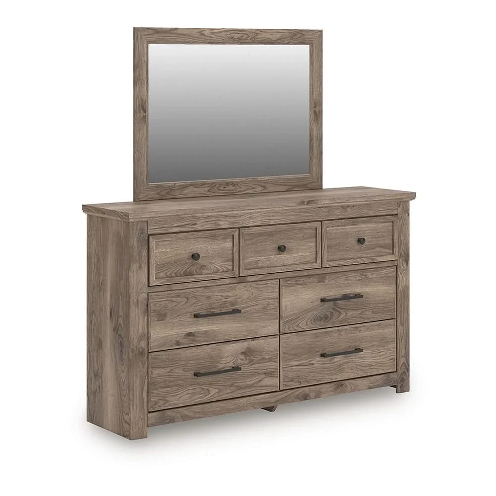 Blake Brown 5PC Bedroom Set with Poster Bed and Hickory Grain Finish - Image 9