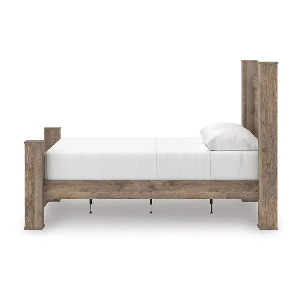 Blake Brown 5PC Bedroom Set with Poster Bed and Hickory Grain Finish - Image 7