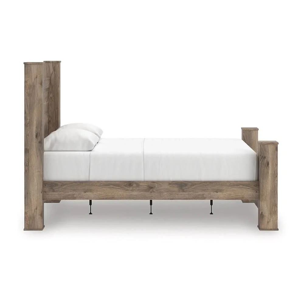 Blake Brown 5PC Bedroom Set with Poster Bed and Hickory Grain Finish - Image 6