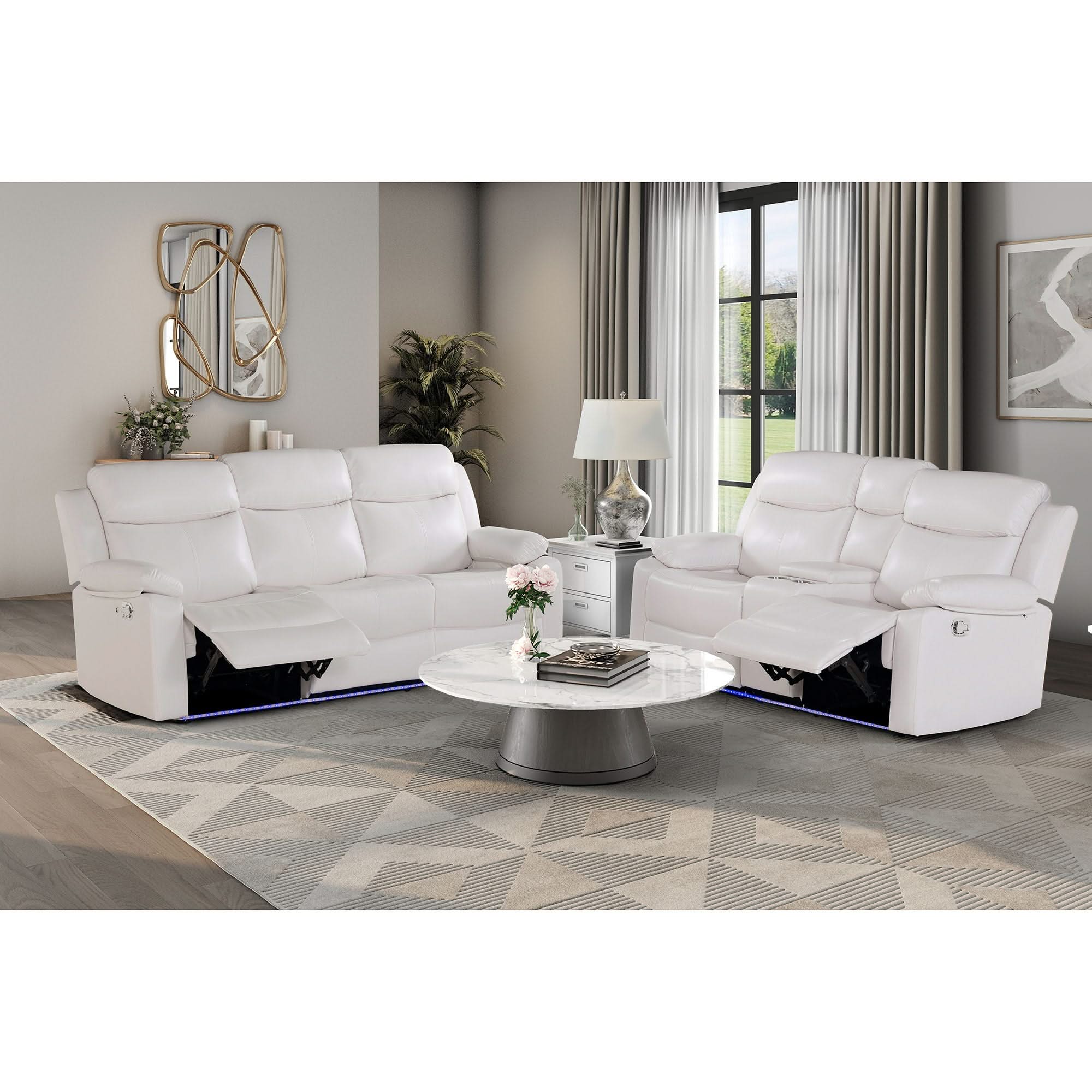 Blanche - Reclining Sofa With LED Lights - Image 4