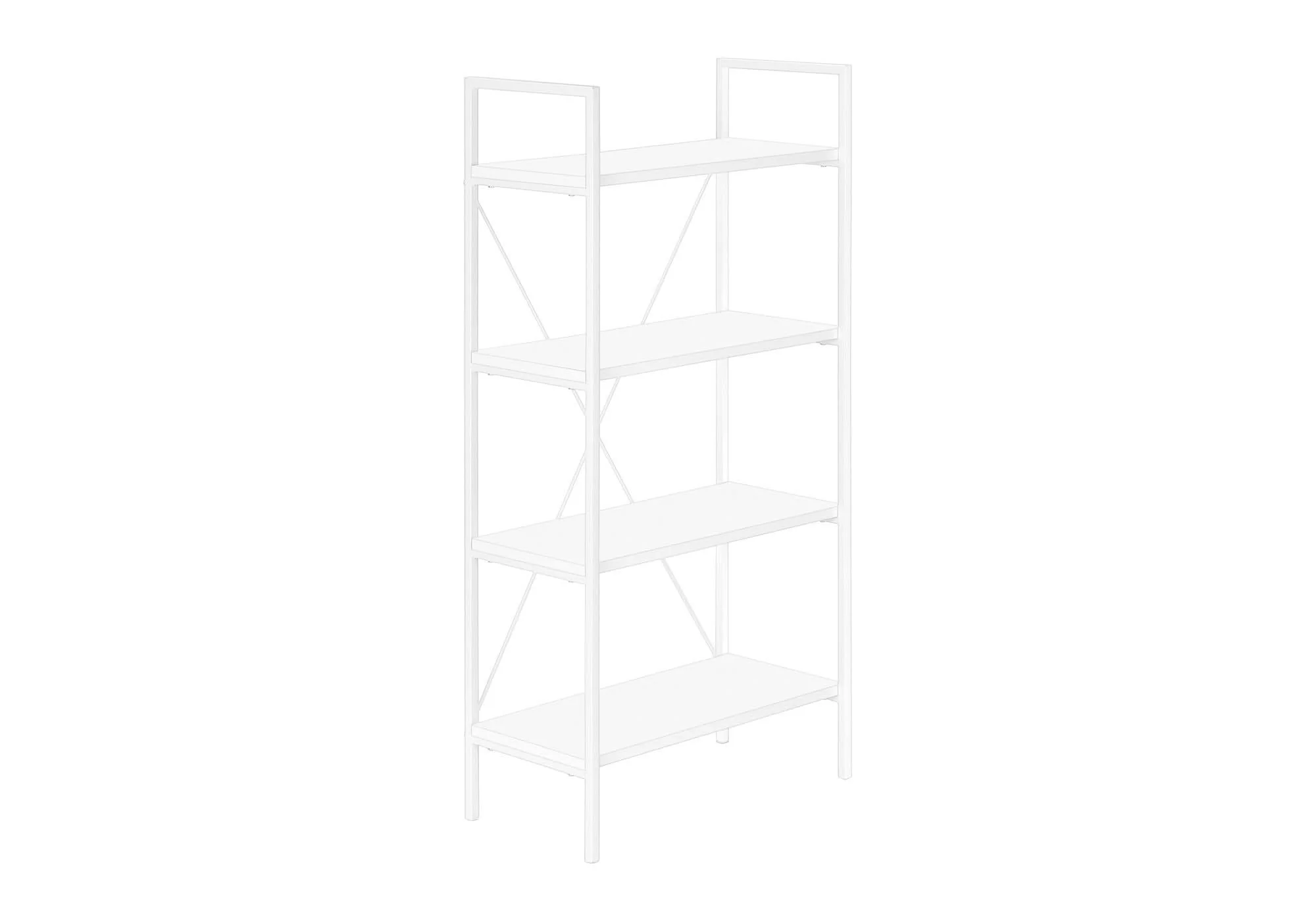Bookshelf, Bookcase, 4 Tier, Office, Bedroom, Contemporary, Modern - Image 5