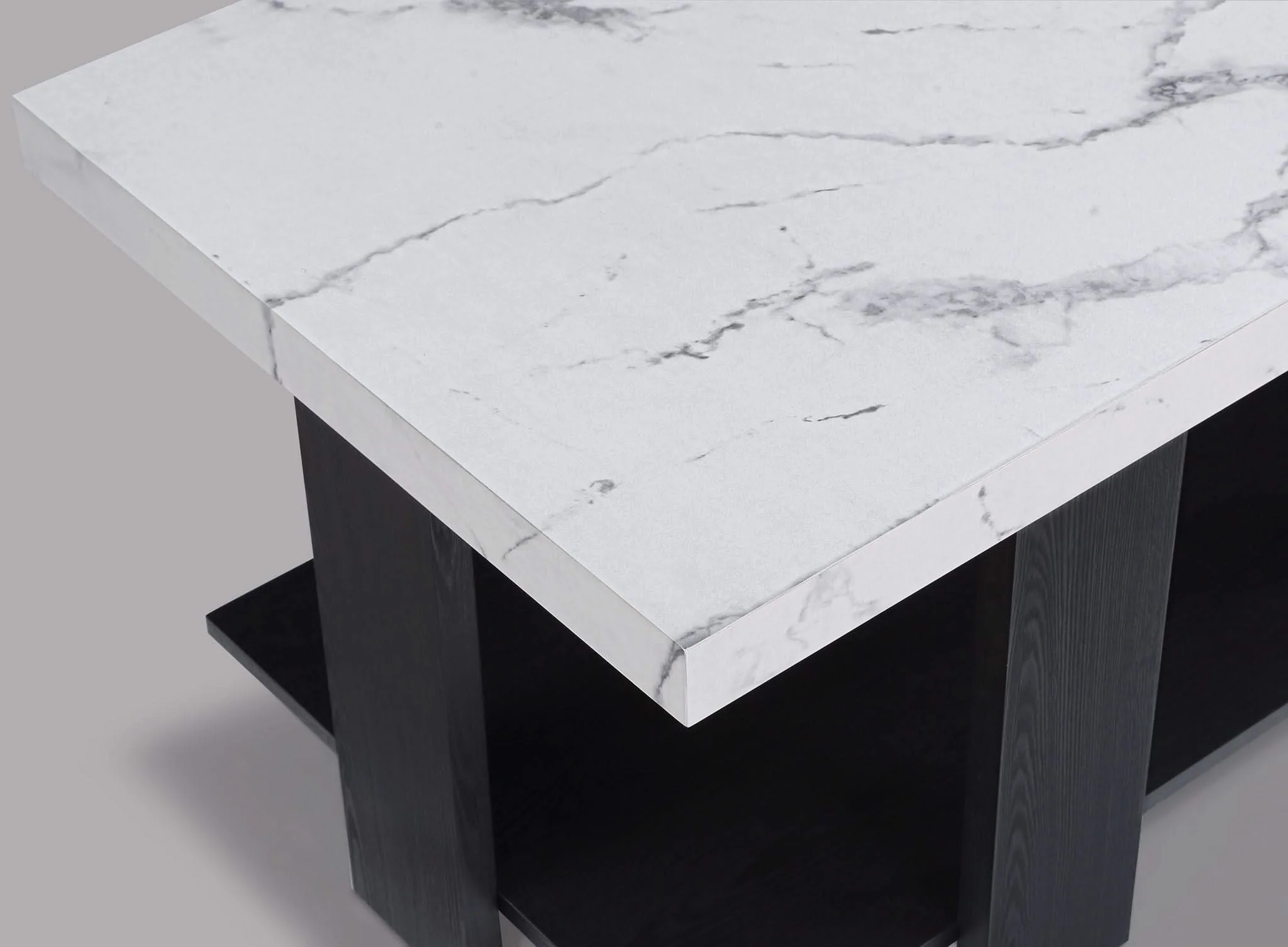 Boris - 3 Piece Faux Marble Cocktail Set - Black / White - Image 3