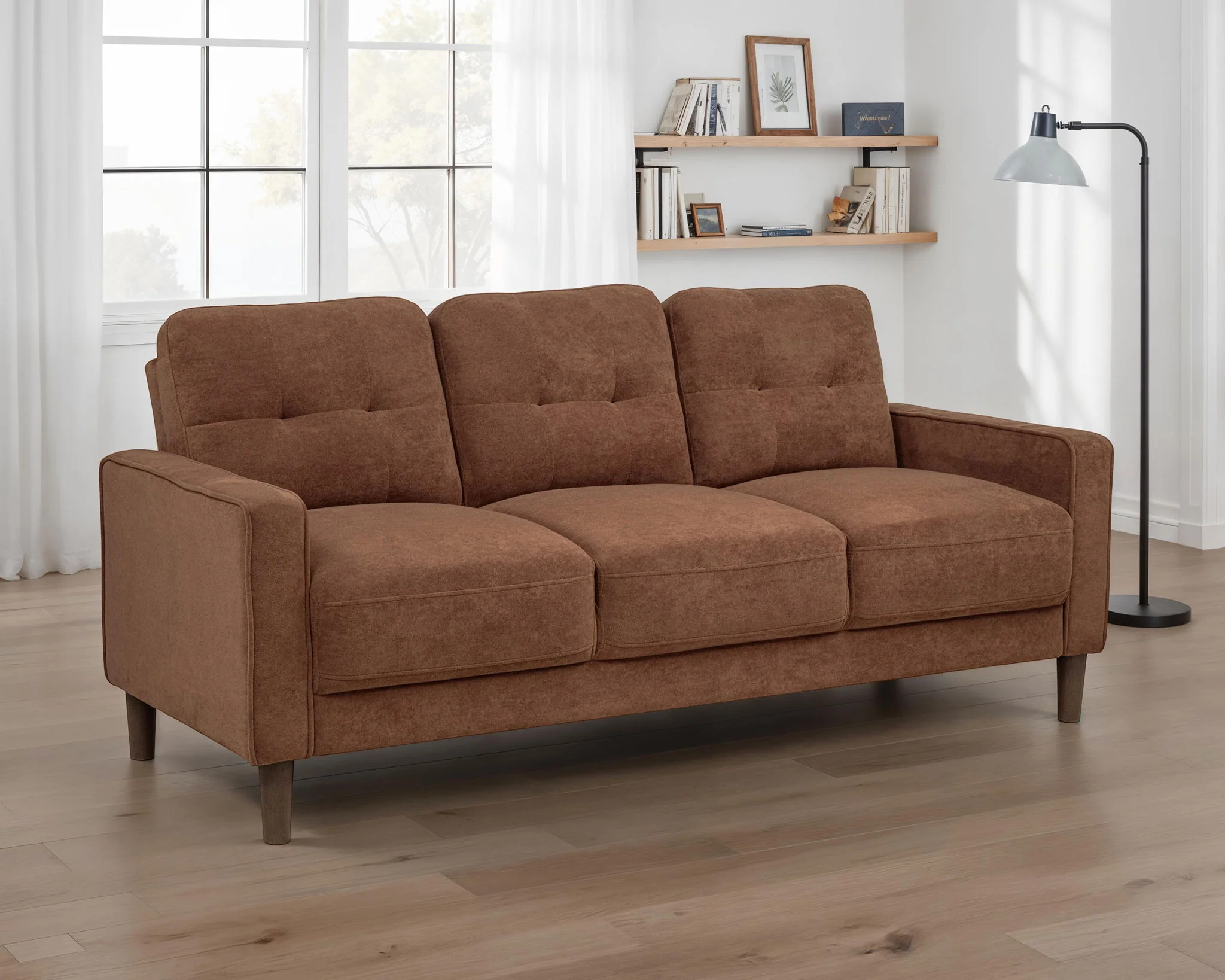 Bowen II Fabric Upholstered Track Arm Sofa Rust - Image 4