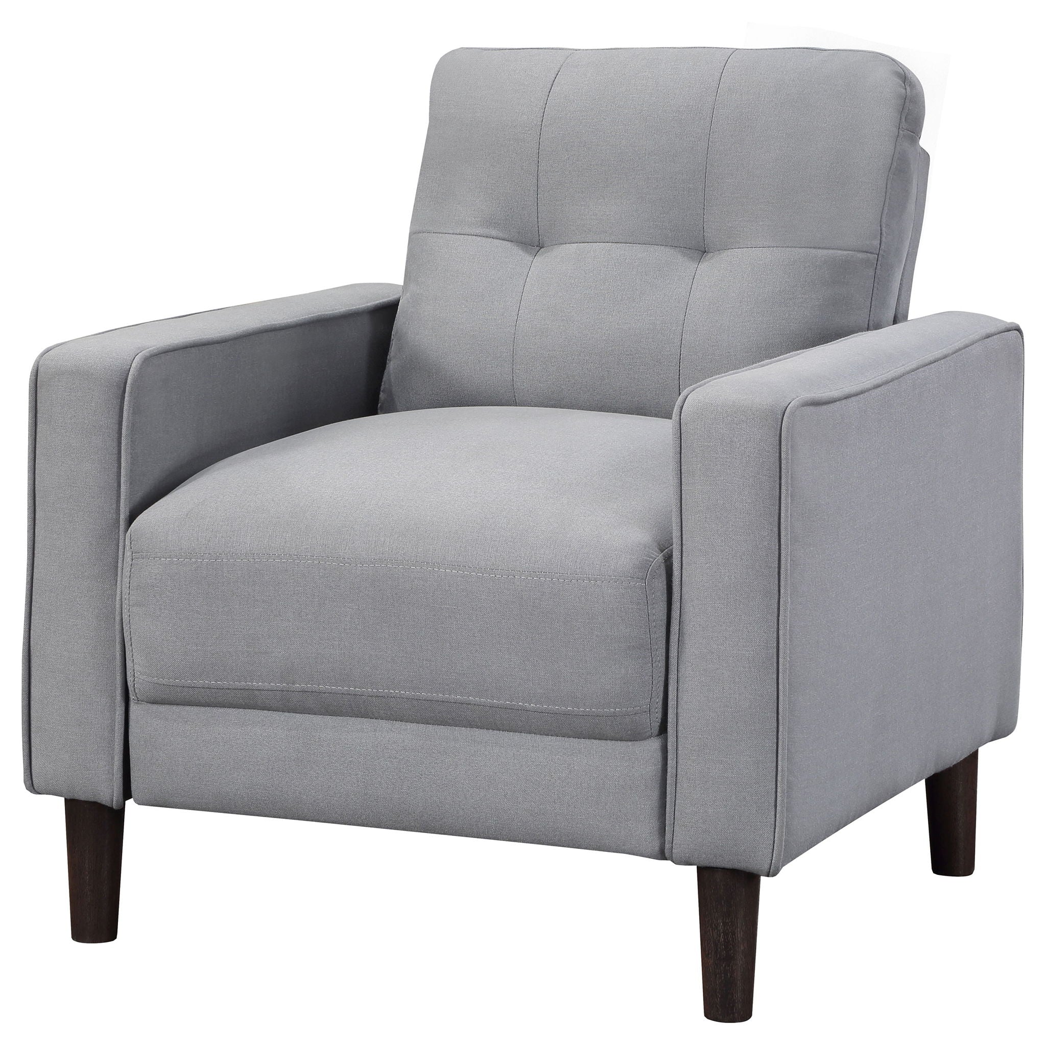 Bowen Upholstered Track Arm Tufted Accent Chair Grey - Image 2