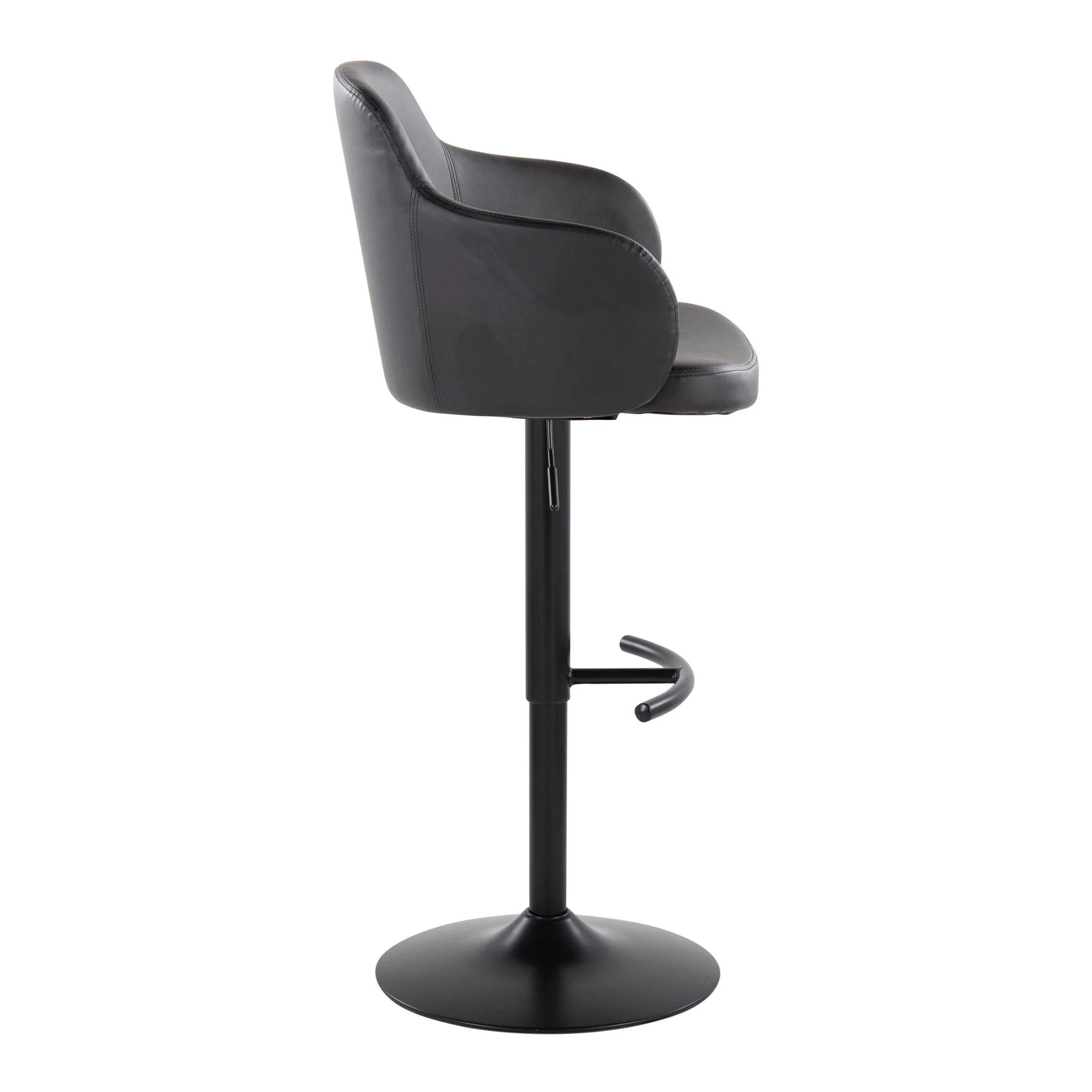 Boyne - Contemporary Adjustable Barstool With Swivel With Rounded T Footrest (Set of 2) - Image 3
