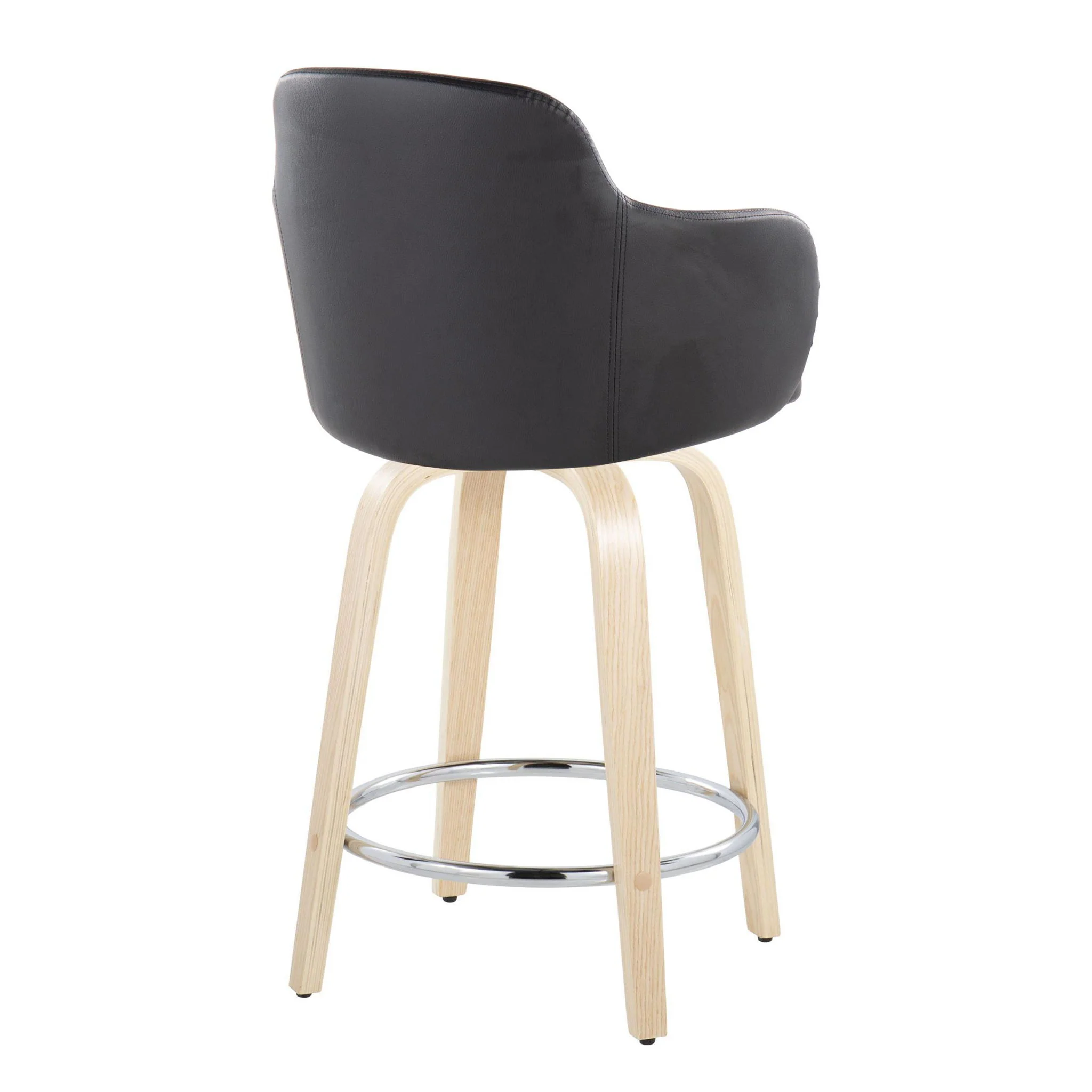 Boyne - Contemporary Fixed Height Counter Stool & Swivel With Round Footrest (Set of 2) - Image 3