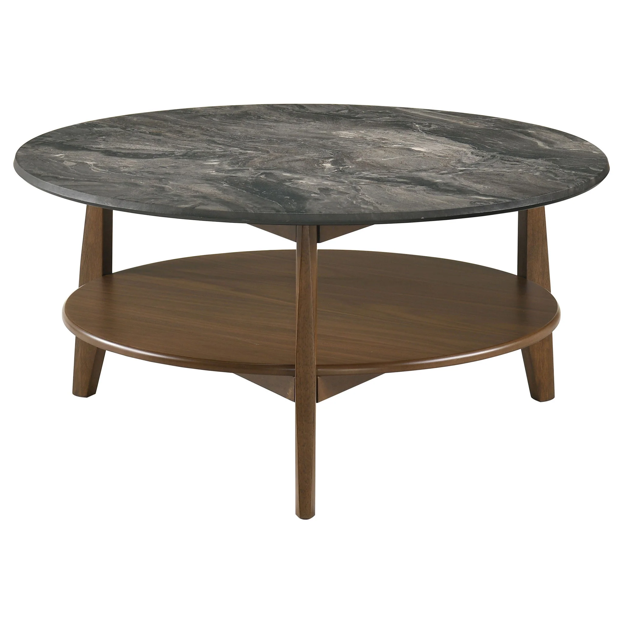 Bradley Round SmartTop Cocktail Coffee Table Smokey Grey and Brown - Image 3