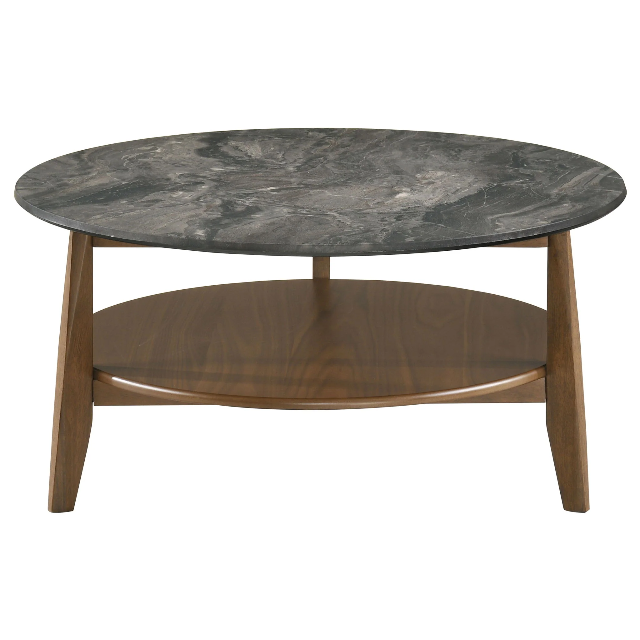 Bradley Round SmartTop Cocktail Coffee Table Smokey Grey and Brown - Image 4