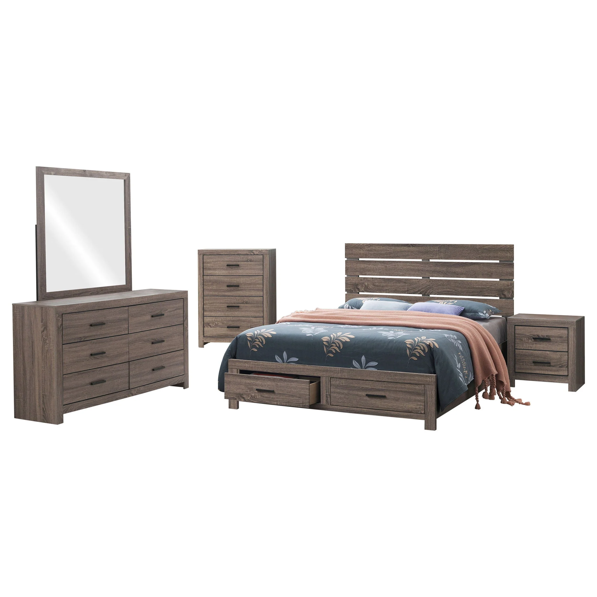 Brantford 5-piece Eastern King Bedroom Set Barrel Oak - Image 4
