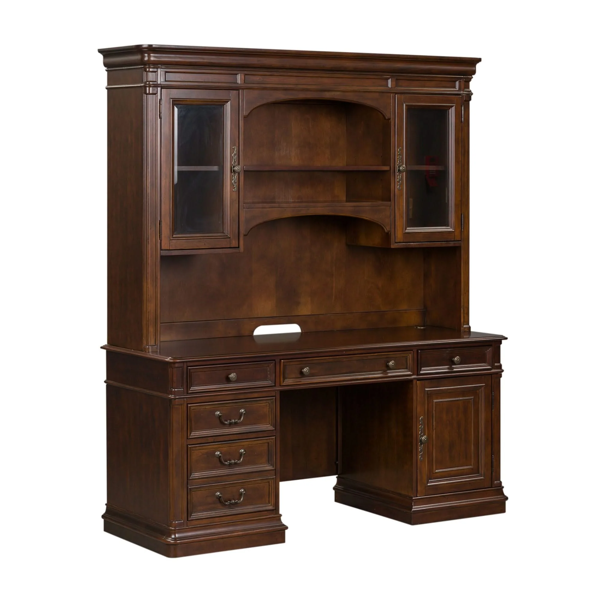 Brayton Manor - 5 Piece Home Office Jr Executive Set - Cognac - Image 3
