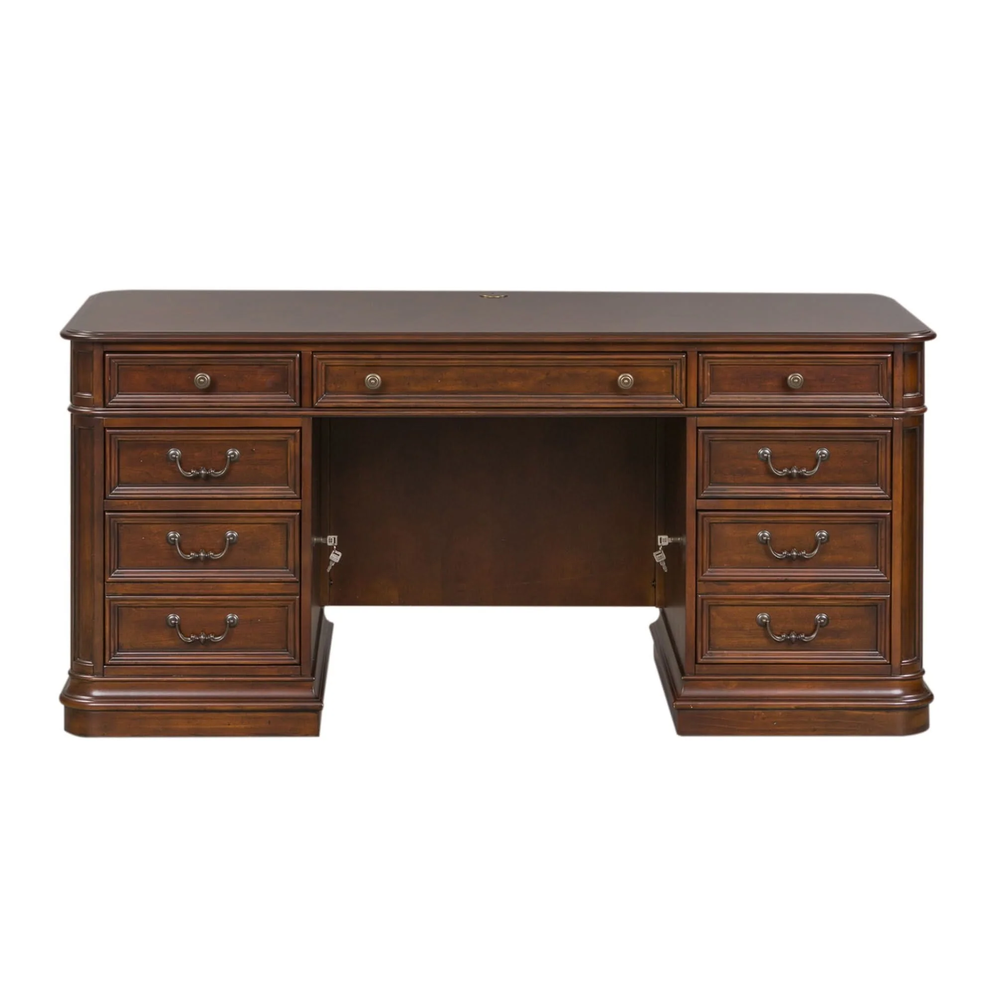 Brayton Manor - 5 Piece Home Office Jr Executive Set - Cognac - Image 4