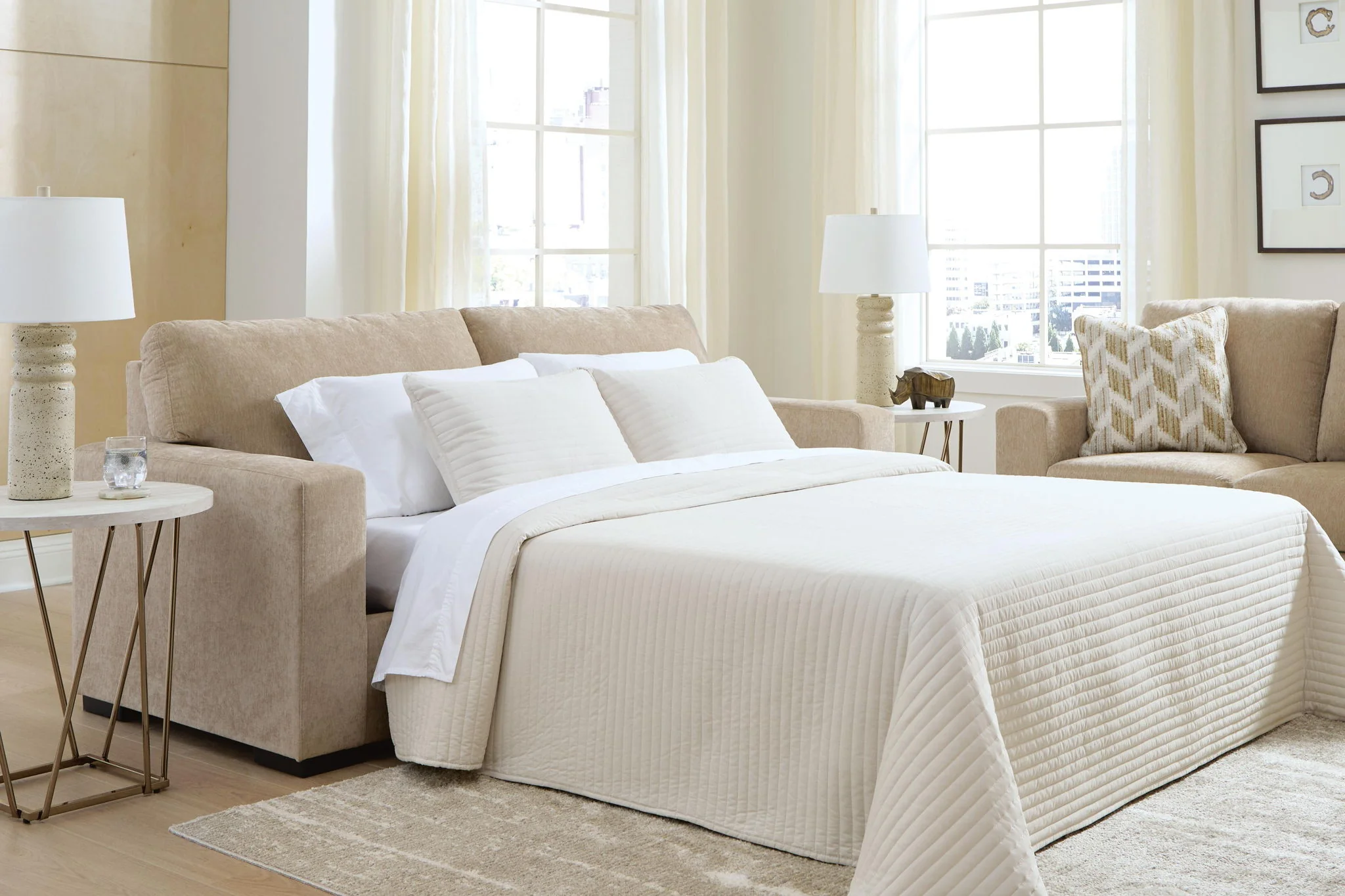 Bridgepoint - Queen Sofa Sleeper - Almond - Image 3