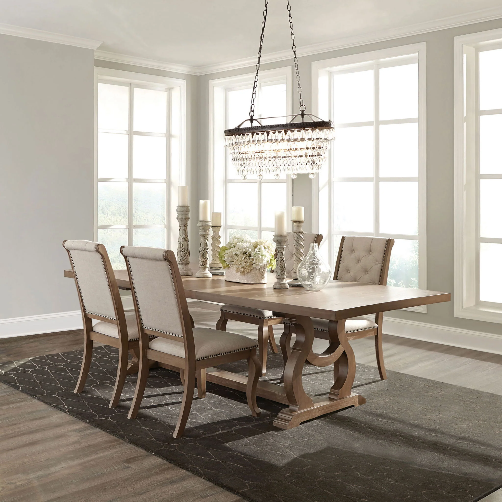 Brockway 5-piece Extension Leaf Dining Set Barley Brown