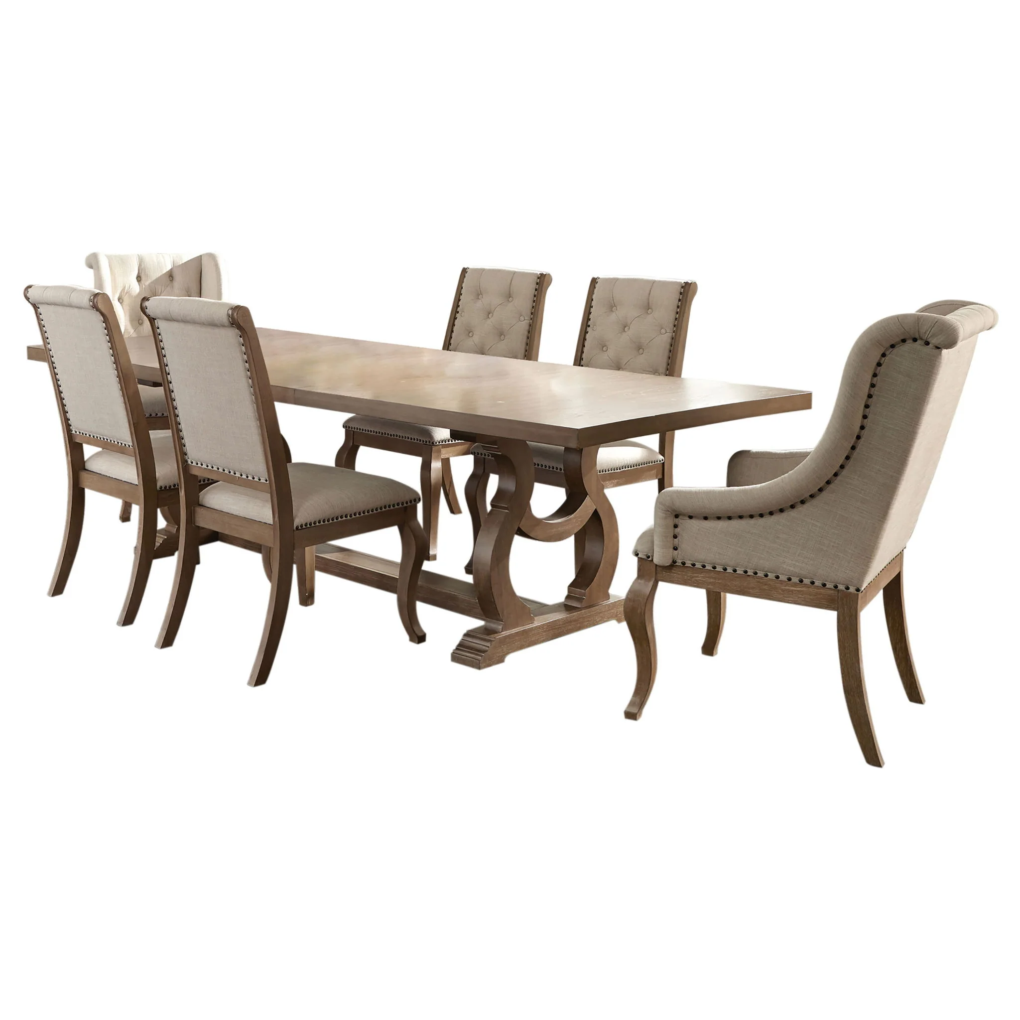 Brockway 7-piece Extension Leaf Dining Set Barley Brown - Image 4
