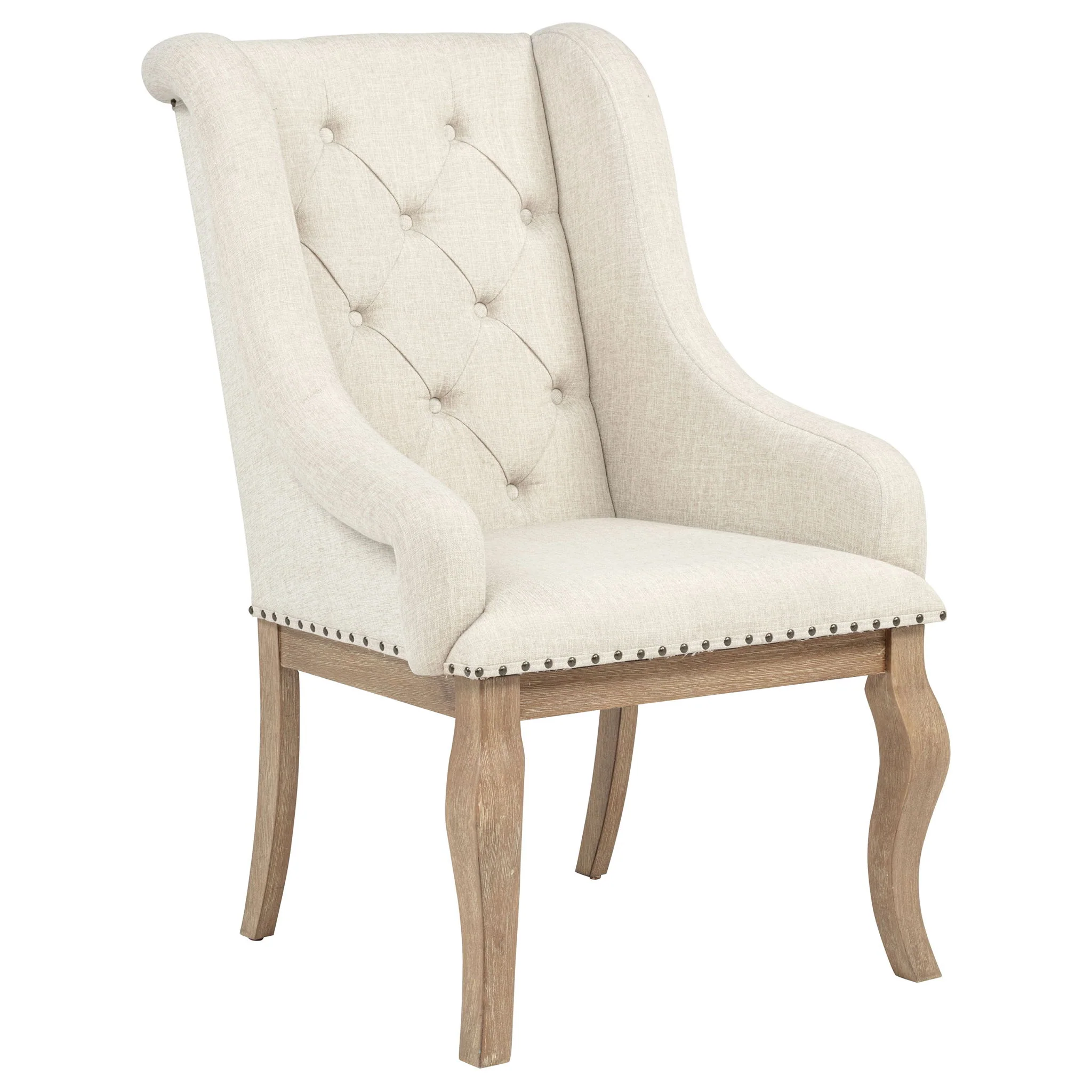 Brockway Upholstered Arm Chair Barley Brown (Set of 2) - Image 3