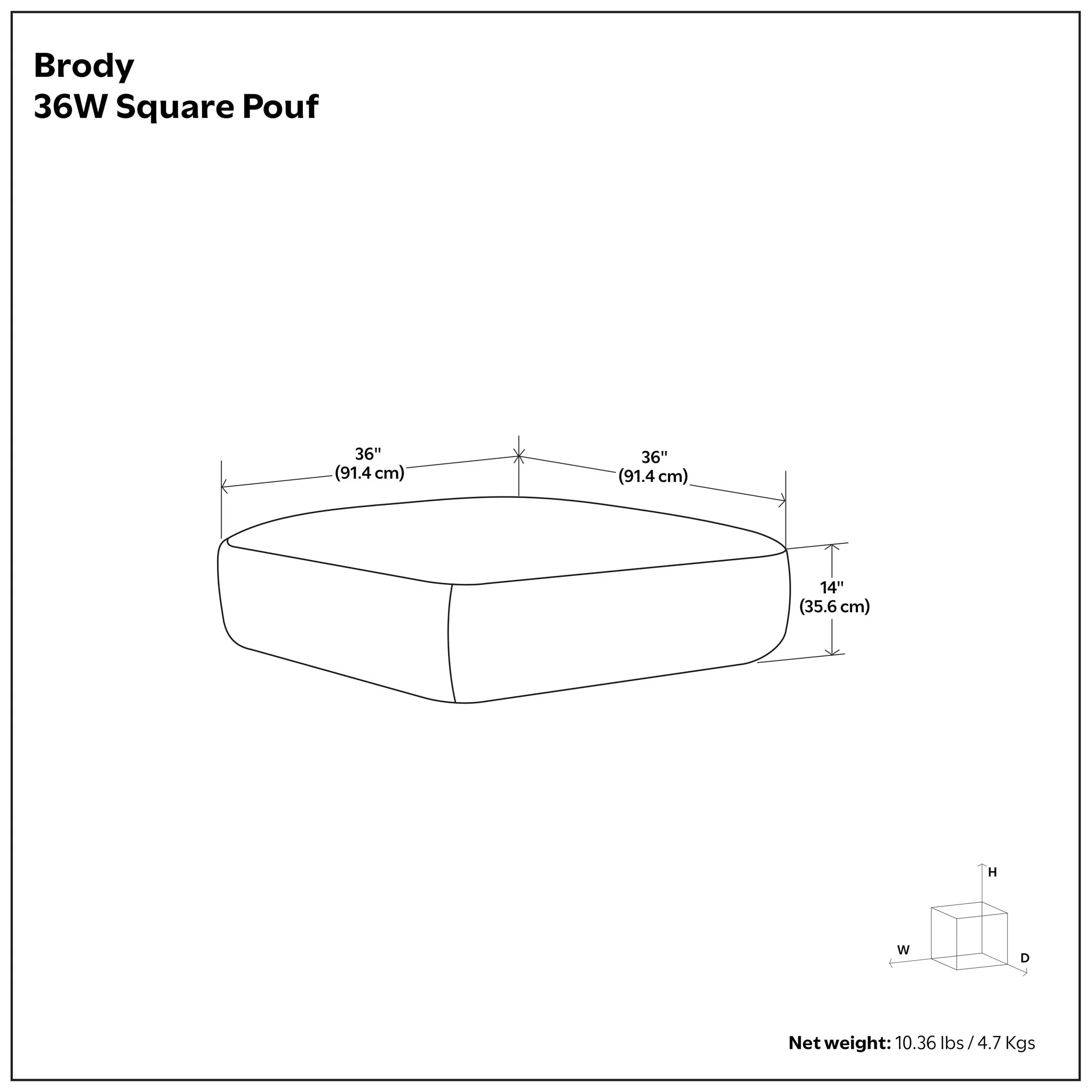 Brody - Large Square, Coffee Table Pouf - Image 24
