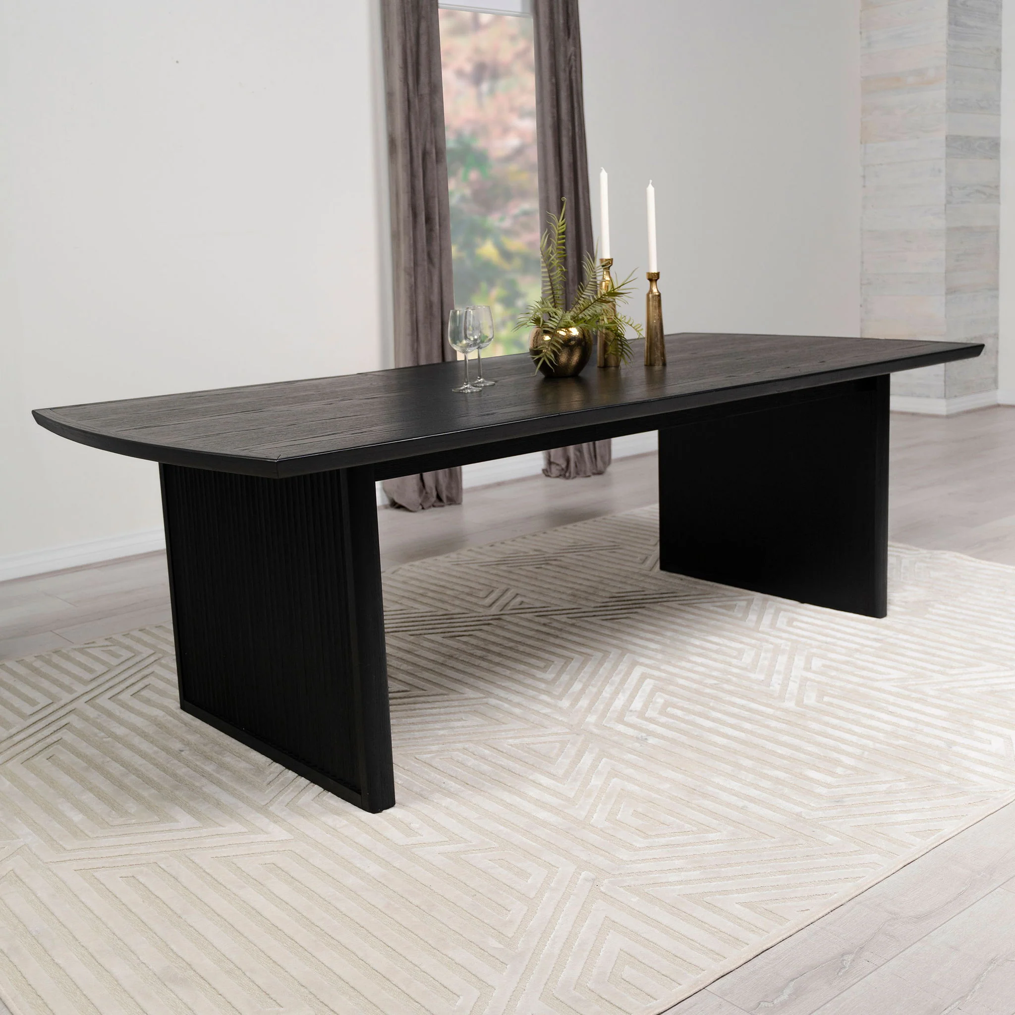 Brookmead 100-inch Extension Leaf Dining Table Black - Image 2