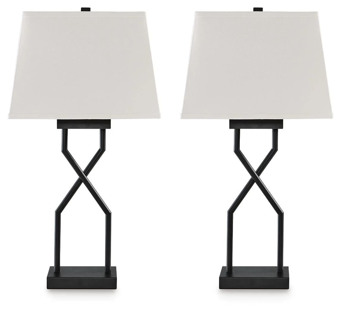 Brookthrone - Metal Table Lamp (Set of 2) - Black
