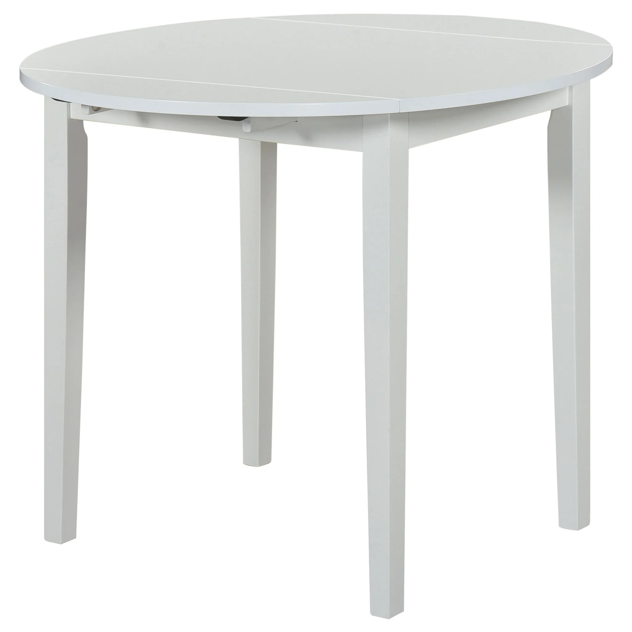 Bucknell 3-piece Round Drop Leaf Dining Table Set White - Image 2