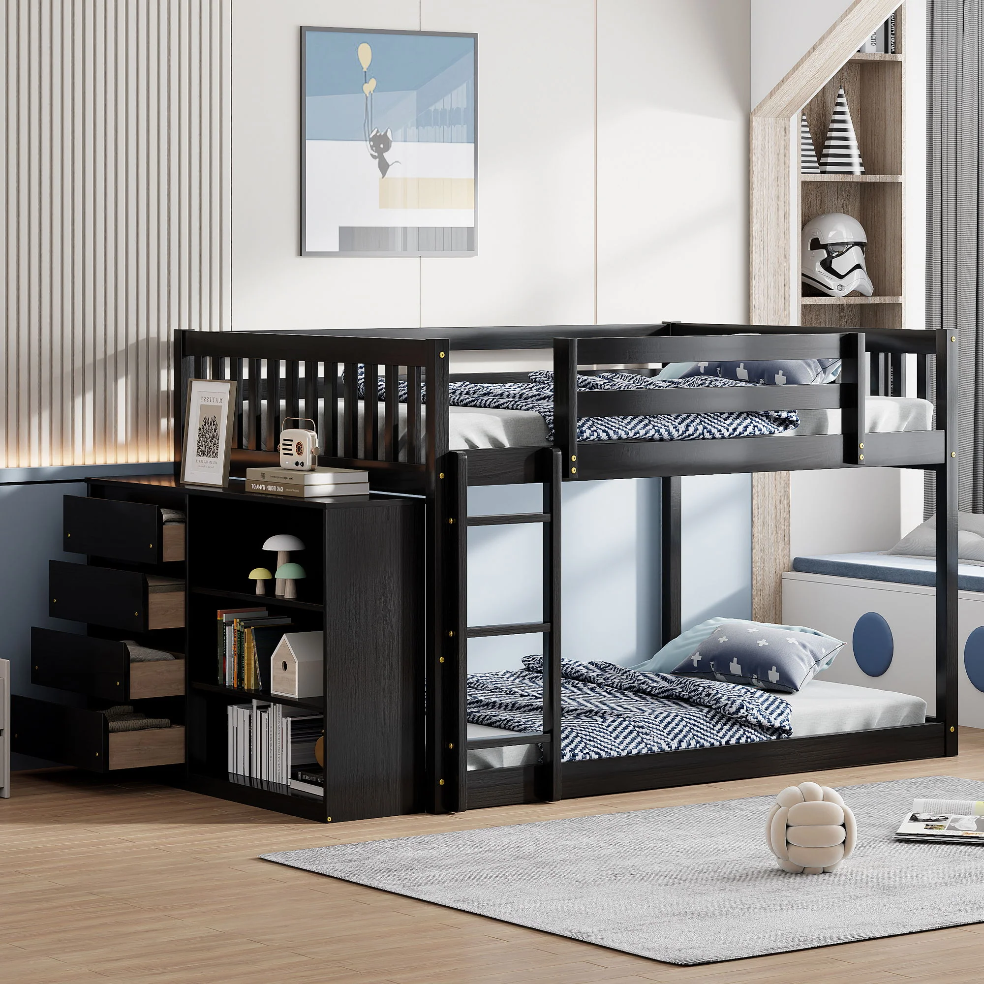 Bunk Bed With 4 Drawers And 3 Shelves - Image 7
