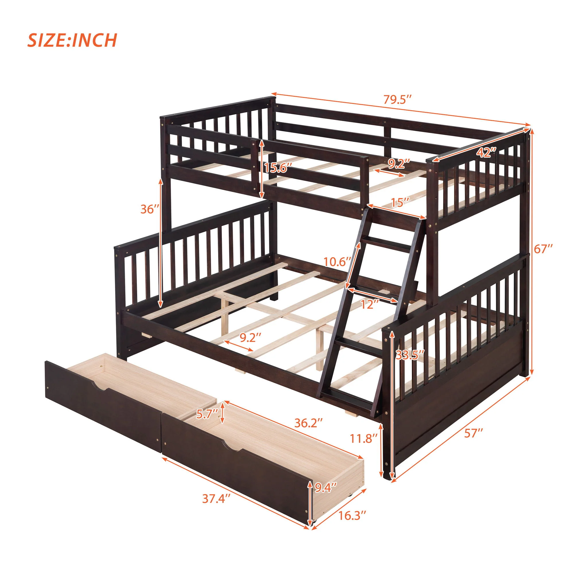 Bunk Bed With Ladders And 2 Storage Drawers - Image 16