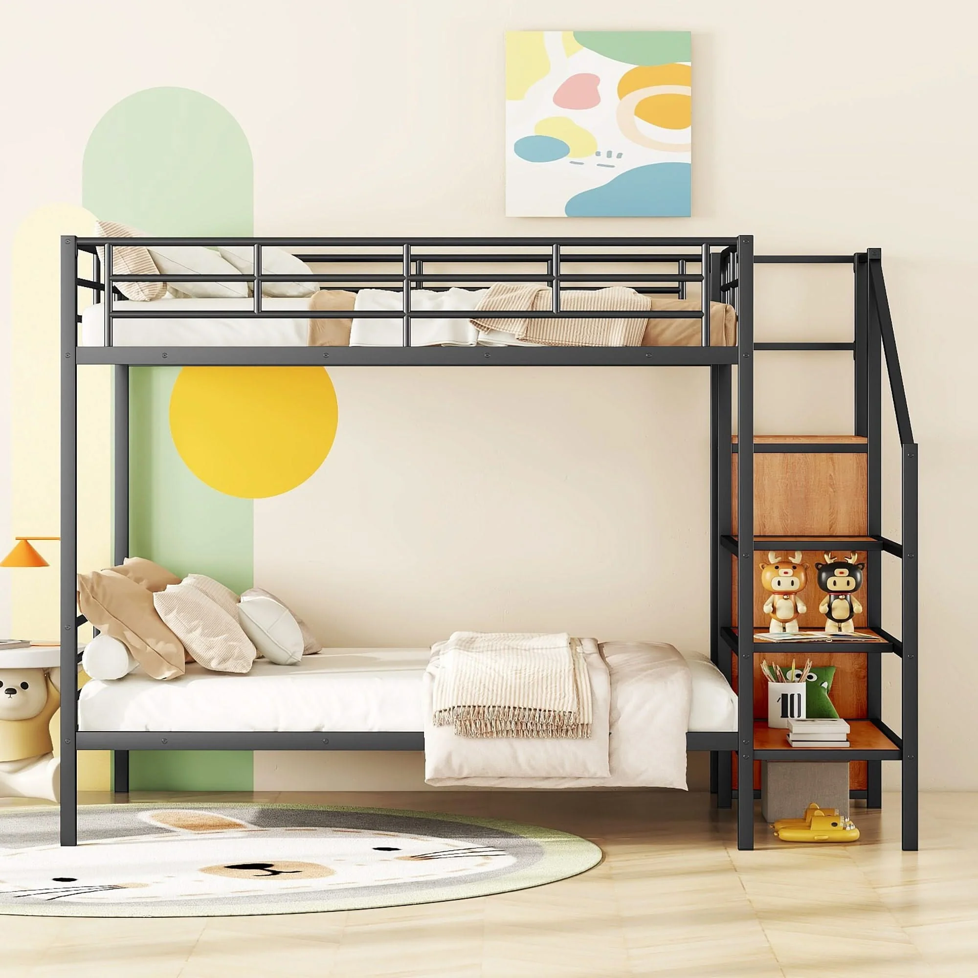 Bunk Bed With Lateral Storage Ladder And Wardrobe - Image 5