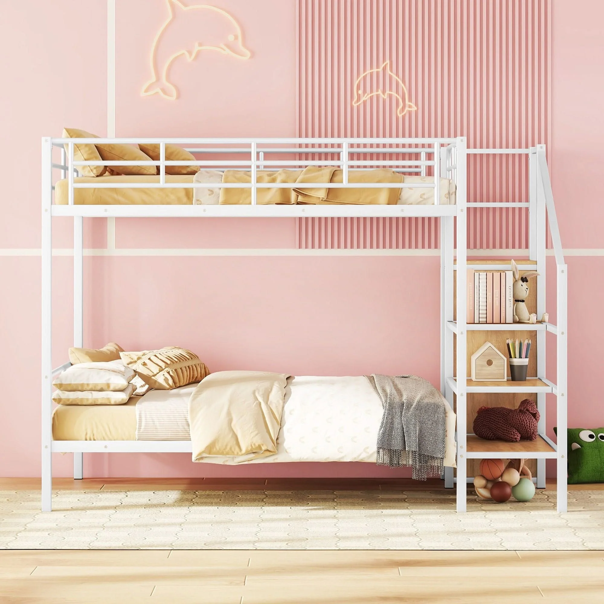 Bunk Bed With Lateral Storage Ladder And Wardrobe - Image 8