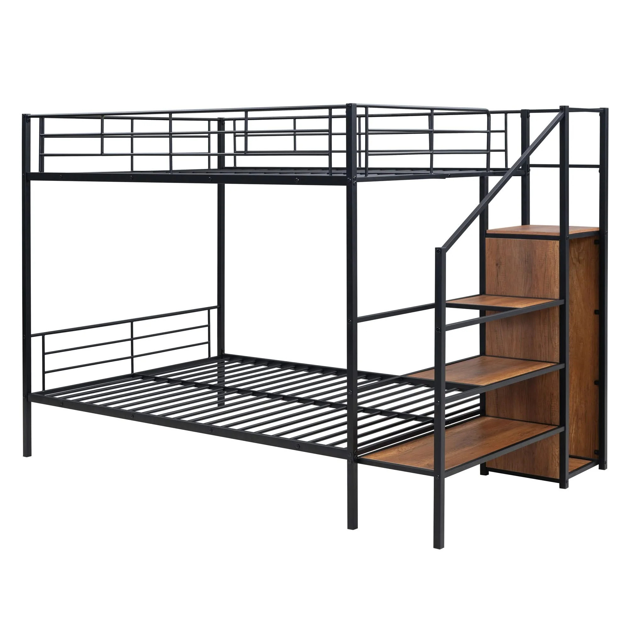 Bunk Bed With Lateral Storage Ladder And Wardrobe - Image 9