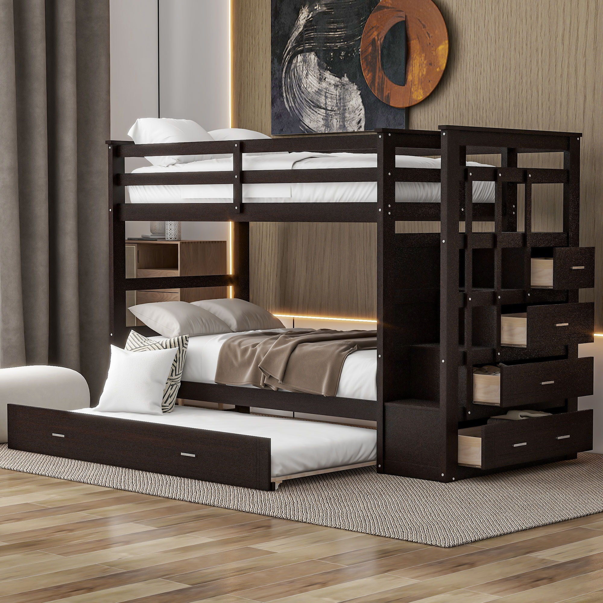 Bunk Bed With Trundle And Staircase - Image 2