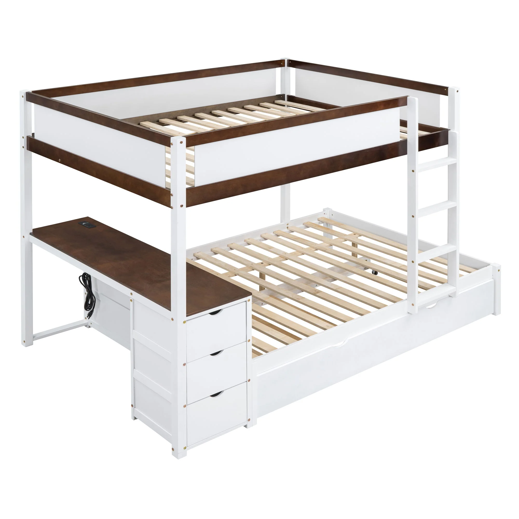 Bunk Bed With Twin Size Trundle, Storage And Desk - Image 3