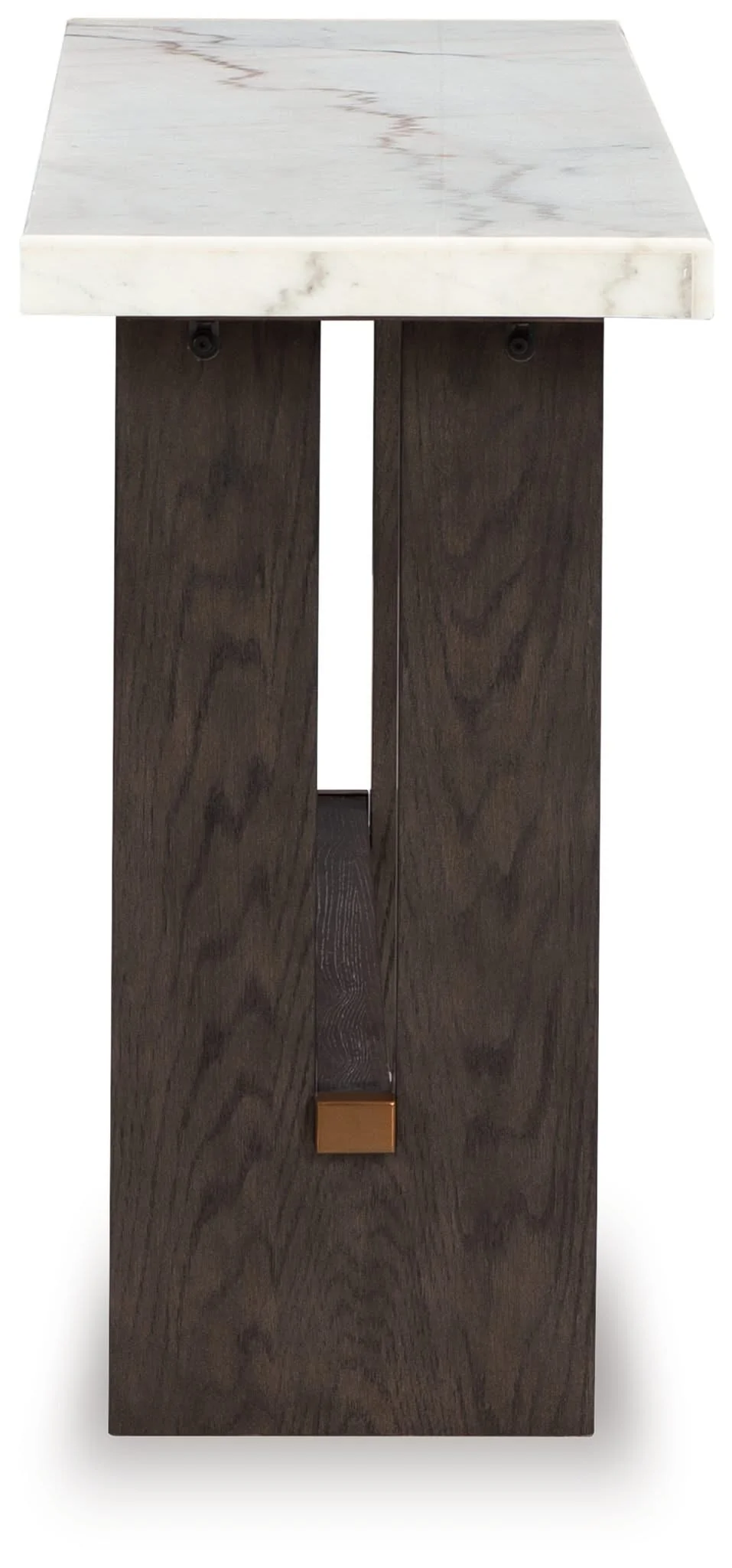 Burkhaus - Sofa Table - White / Dark Brown - Image 3