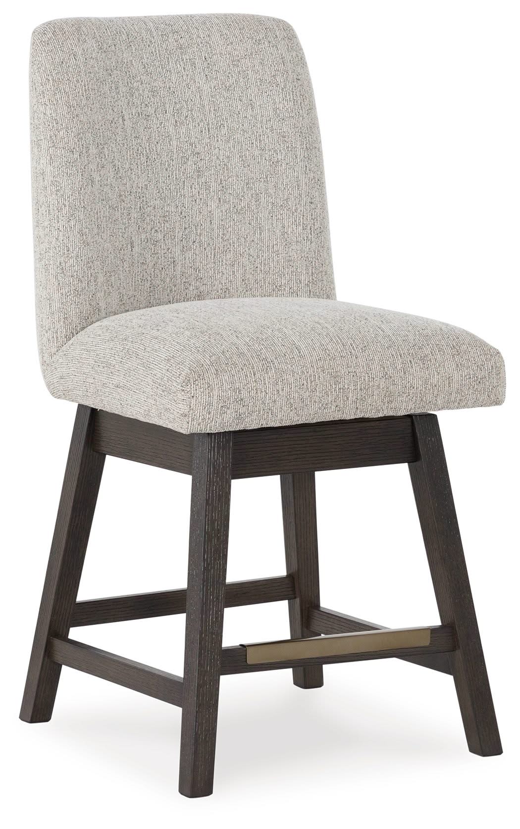 Burkhaus - Upholstered Swivel Barstool (Set of 2) - Beige / Dark Brown - Image 2