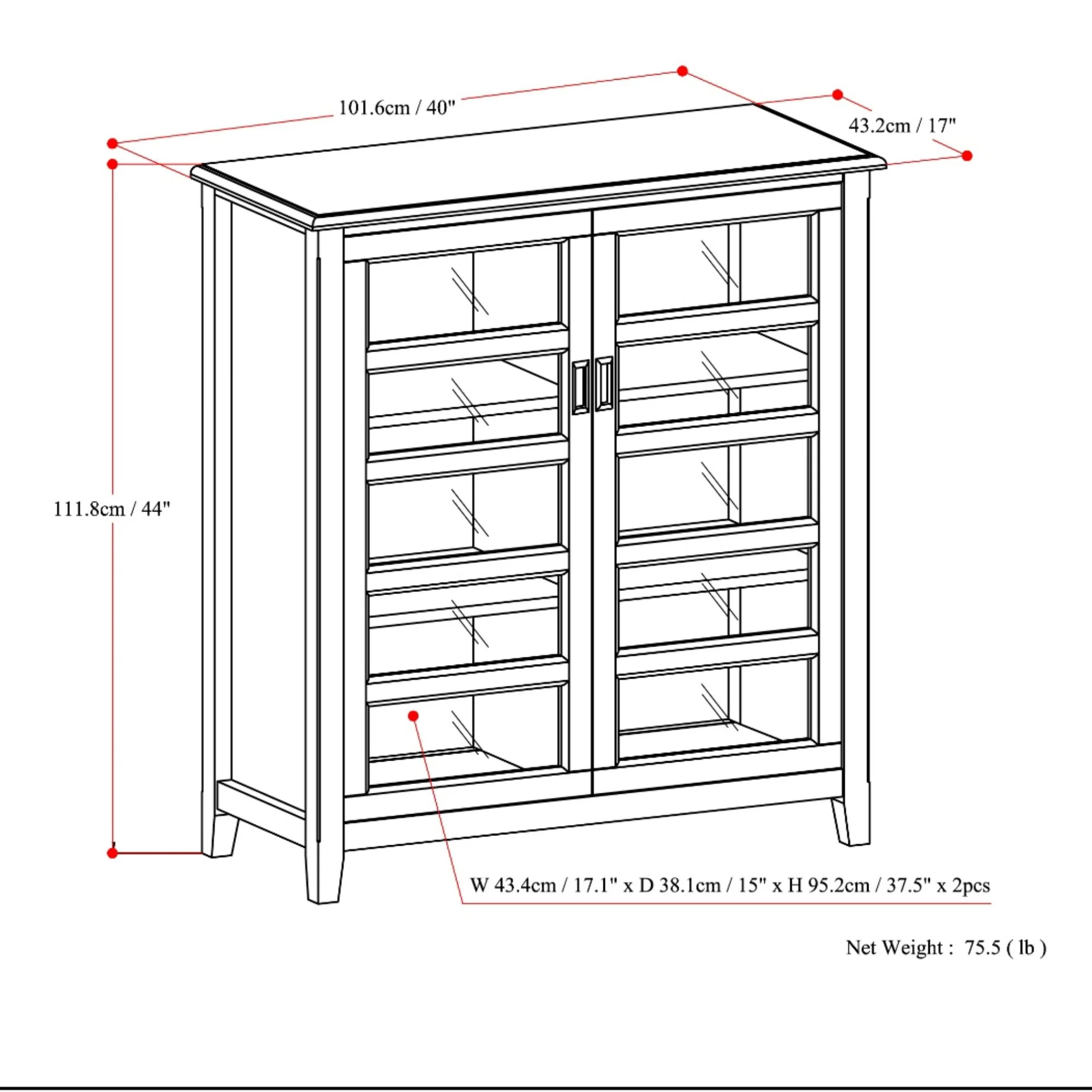 Burlington - Medium Storage Cabinet - Mahogany Brown - Image 2