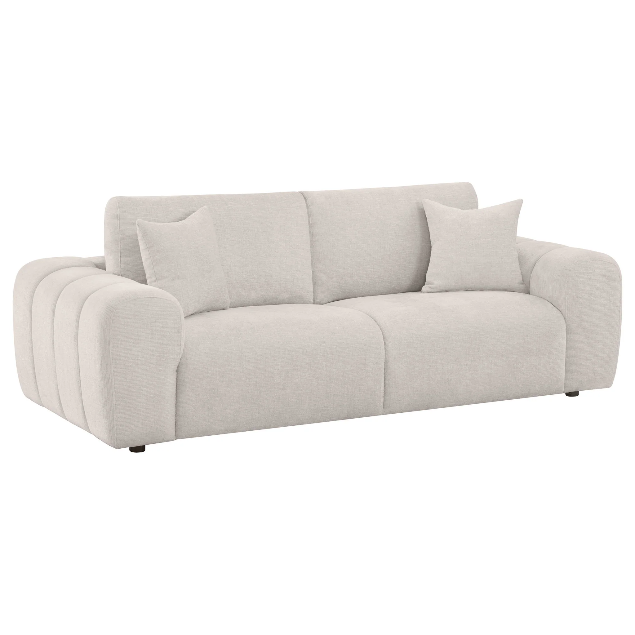 Burnett 3-piece Chenille Upholstered Sofa Set Ivory - Image 3